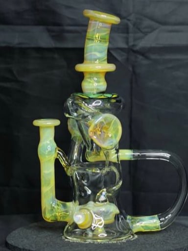 Preview pic of Fillacello Floating LilyPad Recycler (NS Yellow) w/ Bubble Cap & Dabber