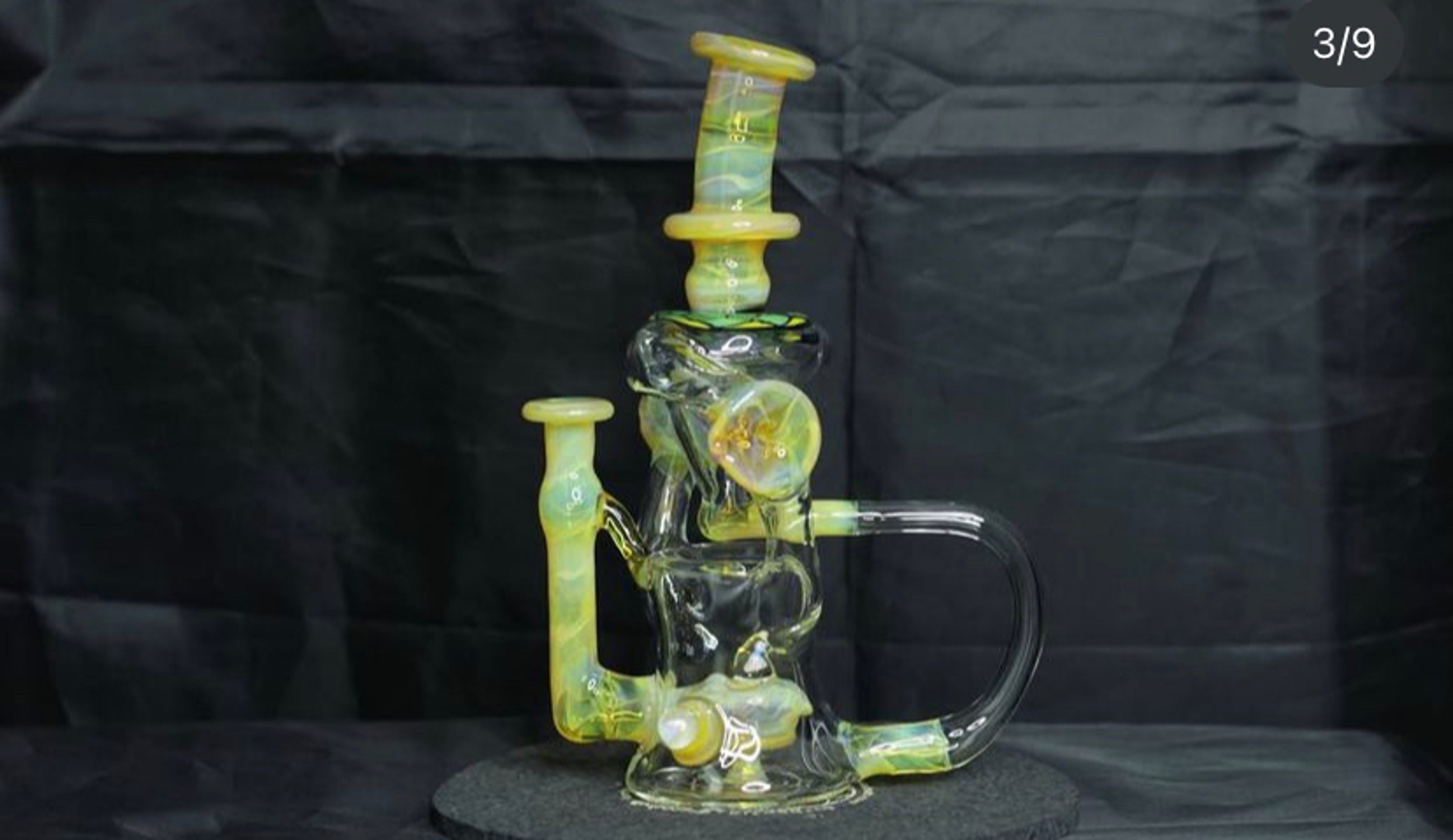 Preview pic of Fillacello Floating LilyPad Recycler (NS Yellow) w/ Bubble Cap & Dabber