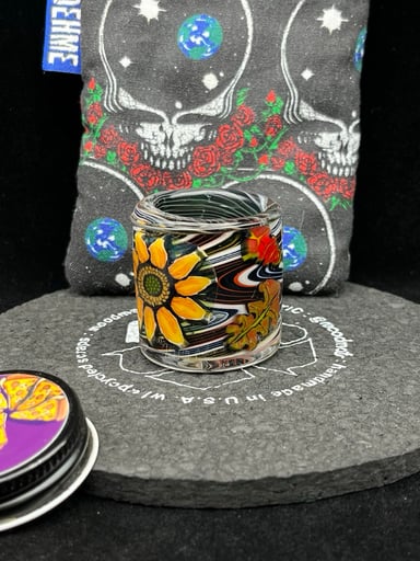 Preview pic of Fall Themed “Sunflower” Stephen Boehme Baller Jar/ Bait Jar/ Stash Jar