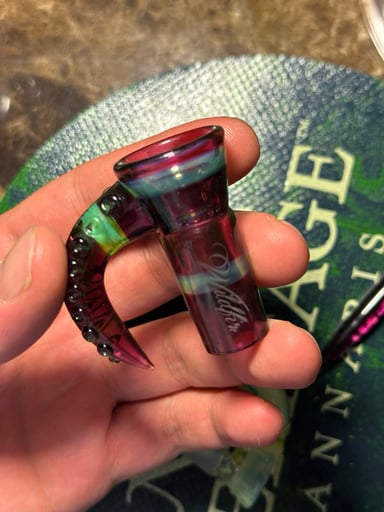 Preview pic of 18mm Gold Amethyst x Seafoam Wildfire Slide (Bake-On)