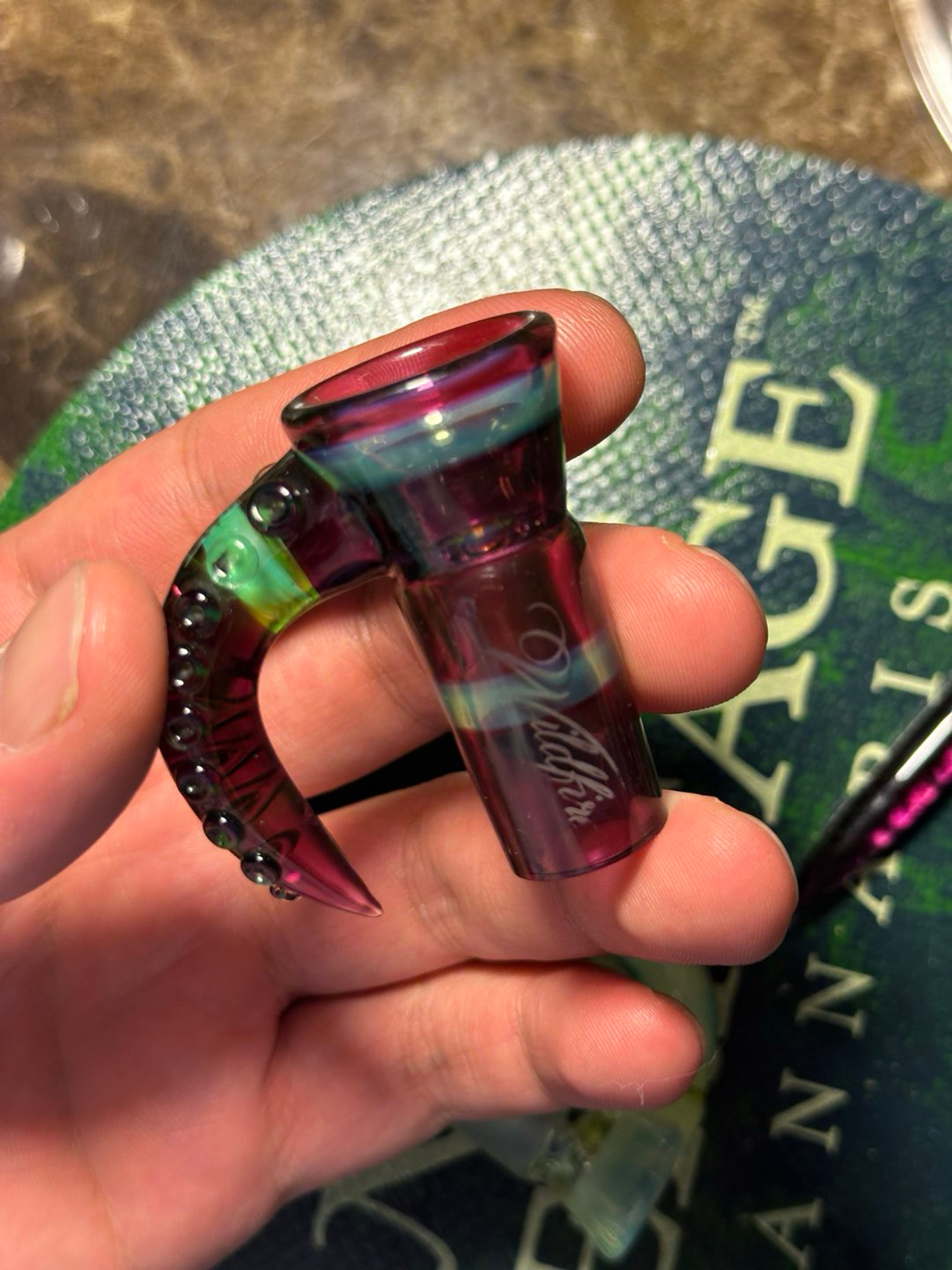 18mm Gold Amethyst x Seafoam Wildfire Slide (Bake-On) image 0