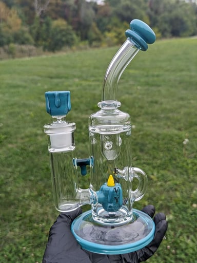 Preview pic of Envy Glass 10" Candle Series Klein Recycler Bong