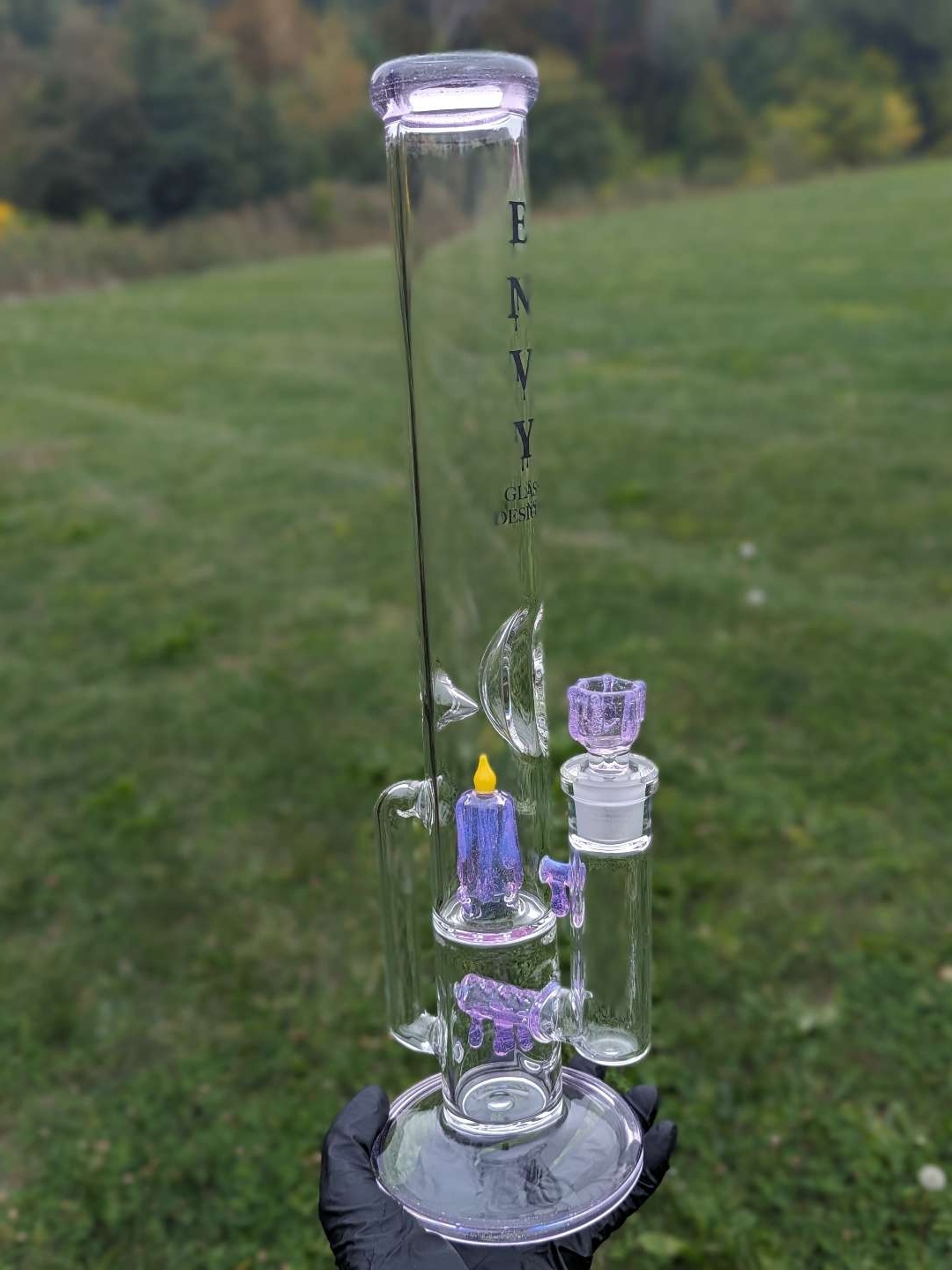 Envy Glass 17" Candle Series Dual Perc Recycler Bong image 0