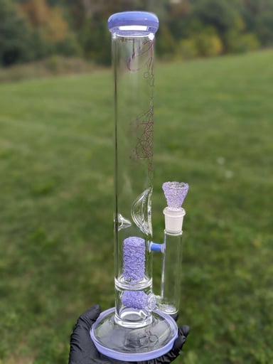 Preview pic of Envy Glass 16" "Pop Rocks" Dual Perc Recycler Straight Tube