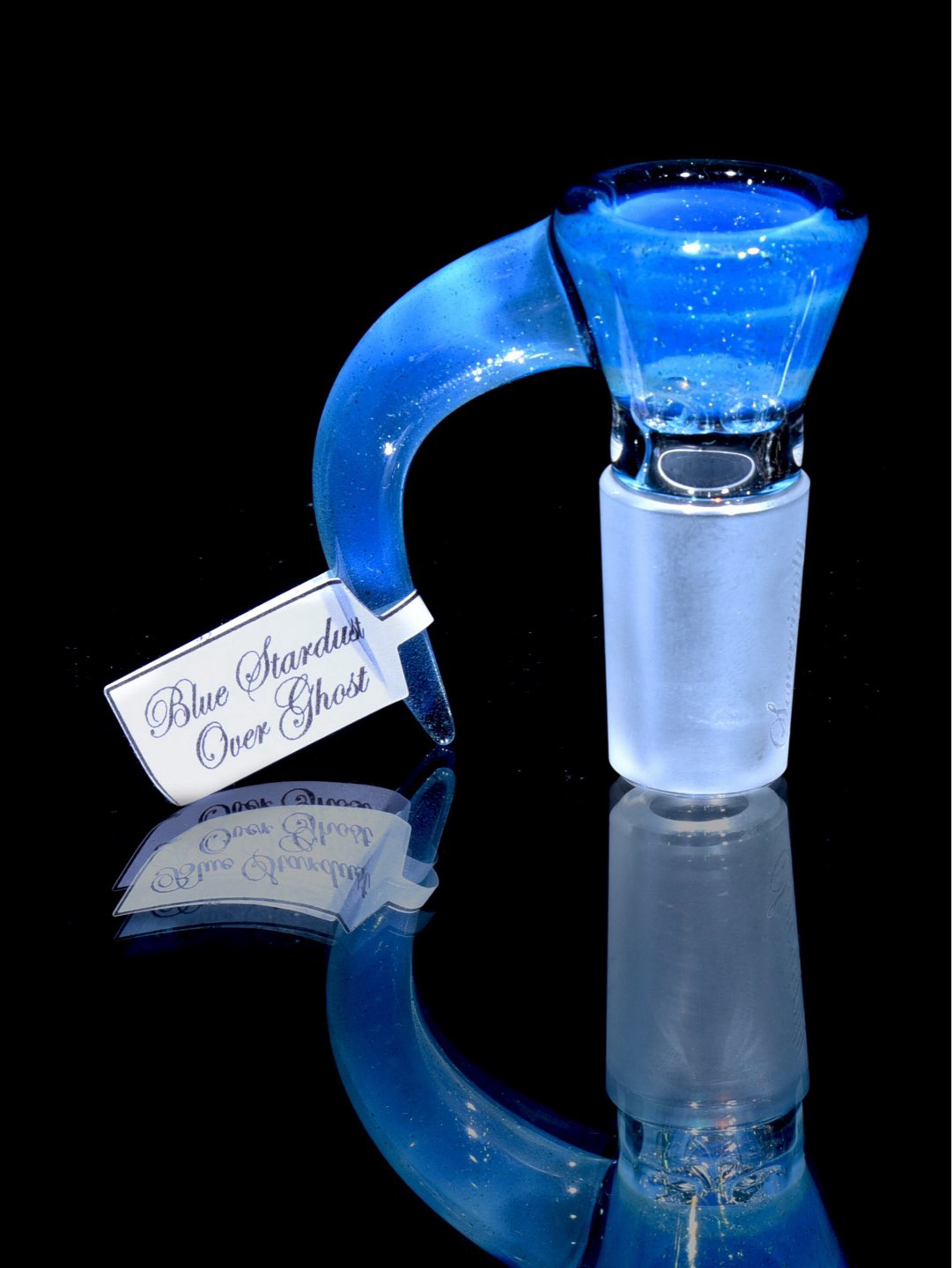 Preview pic of Sovereignty - Fully-accented 4-hole Horned Slide - Ghost over Blue Stardust - 18mm Male
