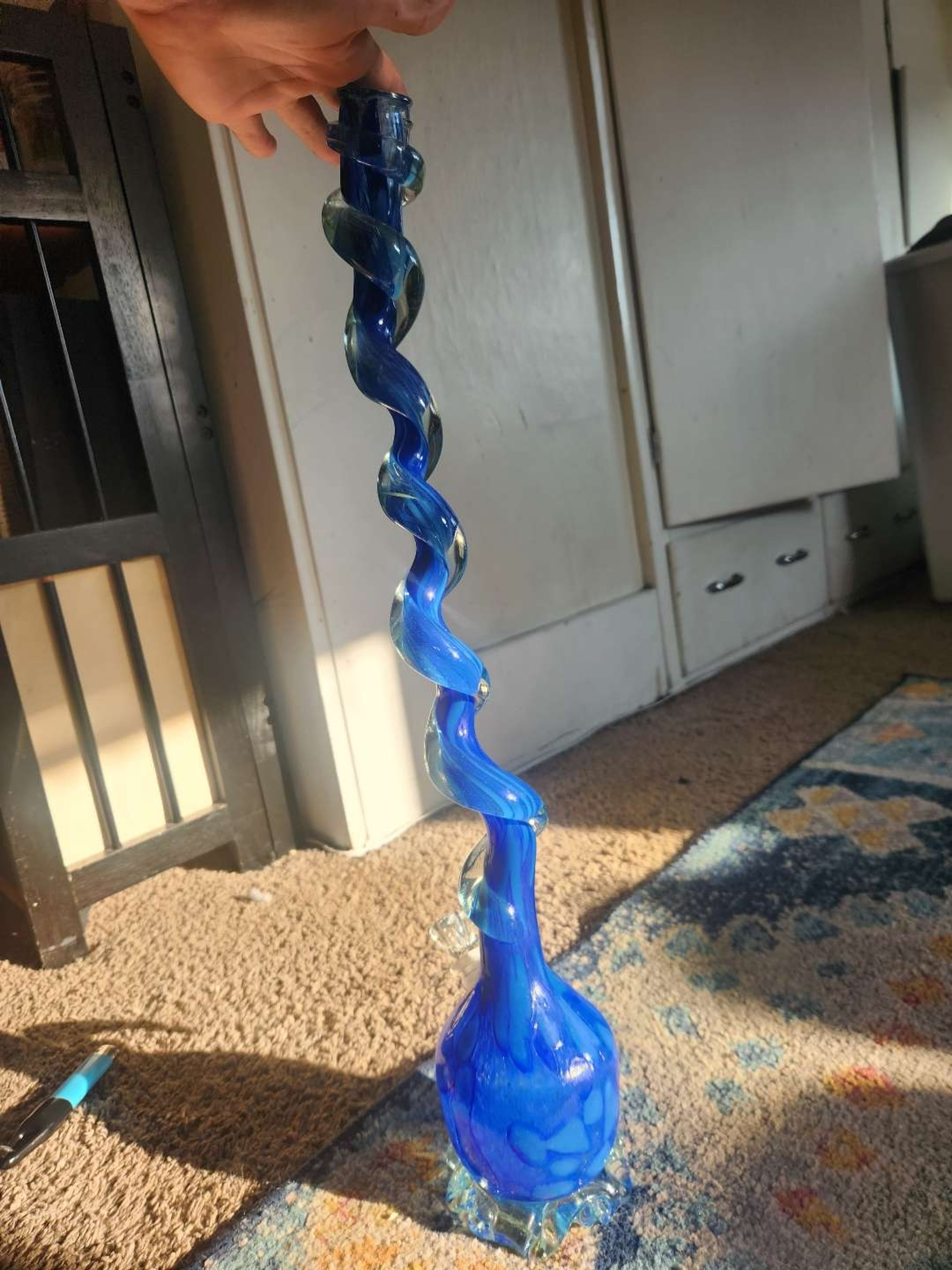 Preview pic of 24" Special K Corkscrew Blue Etched Signiture
