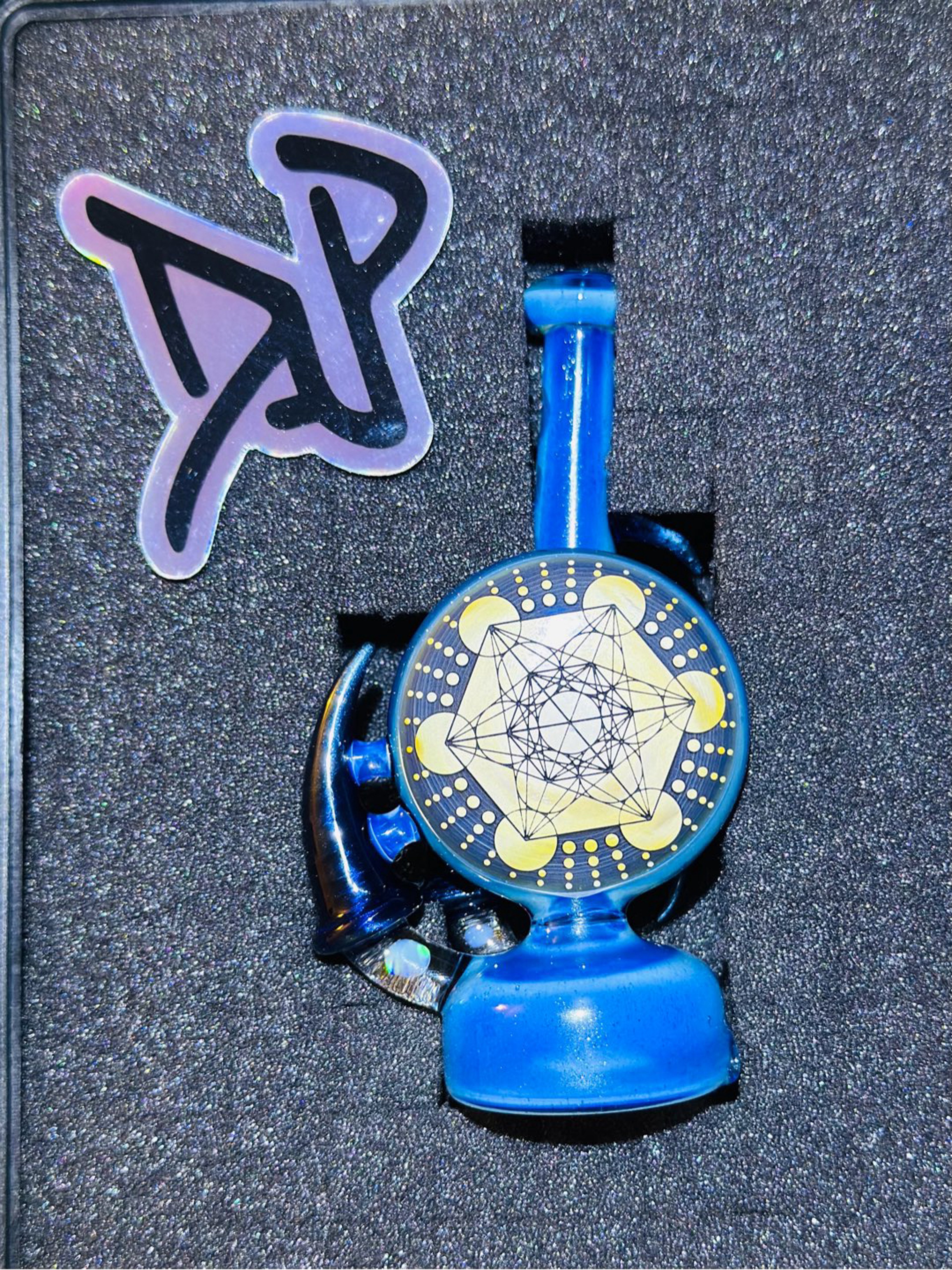 Preview pic of 🔥RARE🔥1/1 Dan P glass fully worked peak/peak pro top Sacred Geometry 🔥