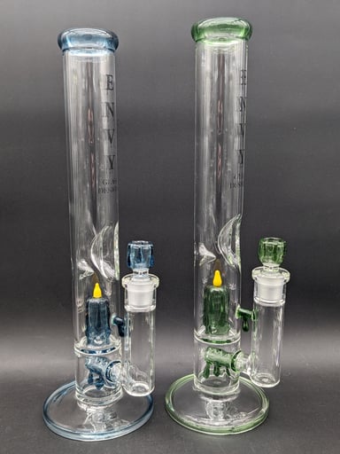 Preview pic of ENVY GLASS 16" CANDLE SERIES DUAL PERC STRAIGHT BONG