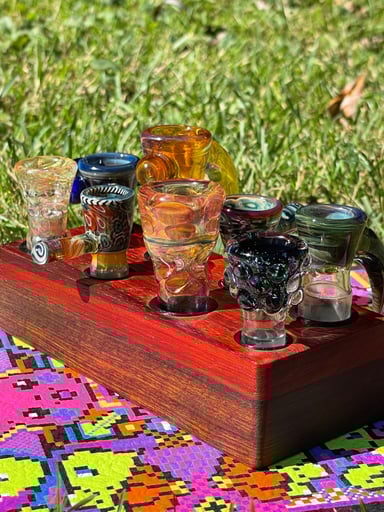 Preview pic of Padauk/Bubinga 8 Hole Slide Stand