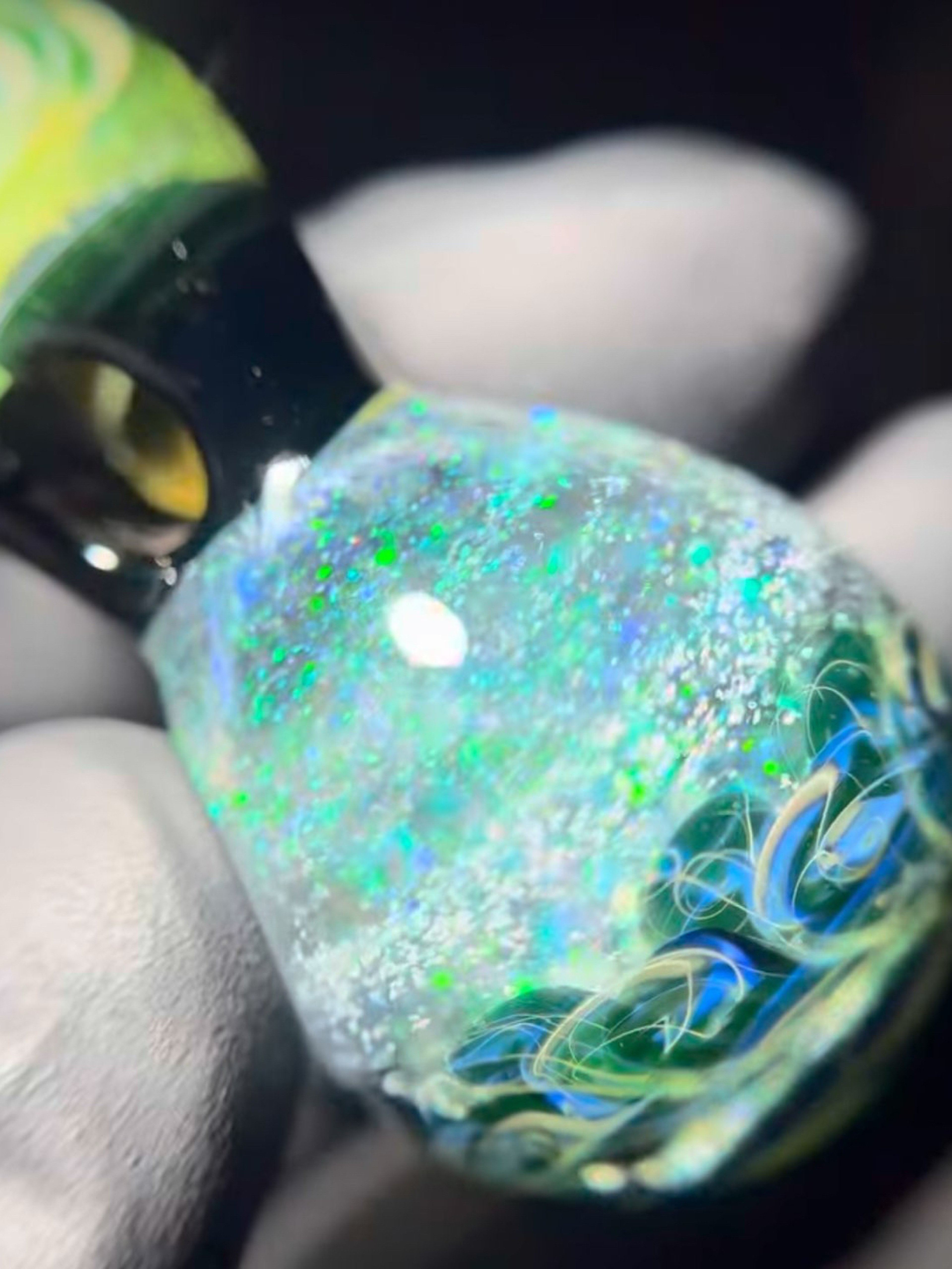 One of a kind! Crushed opal bomber pendant image 0