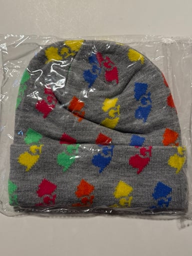 Preview pic of Garden Greens Grey All Over Print NJ Beanie & Stickers