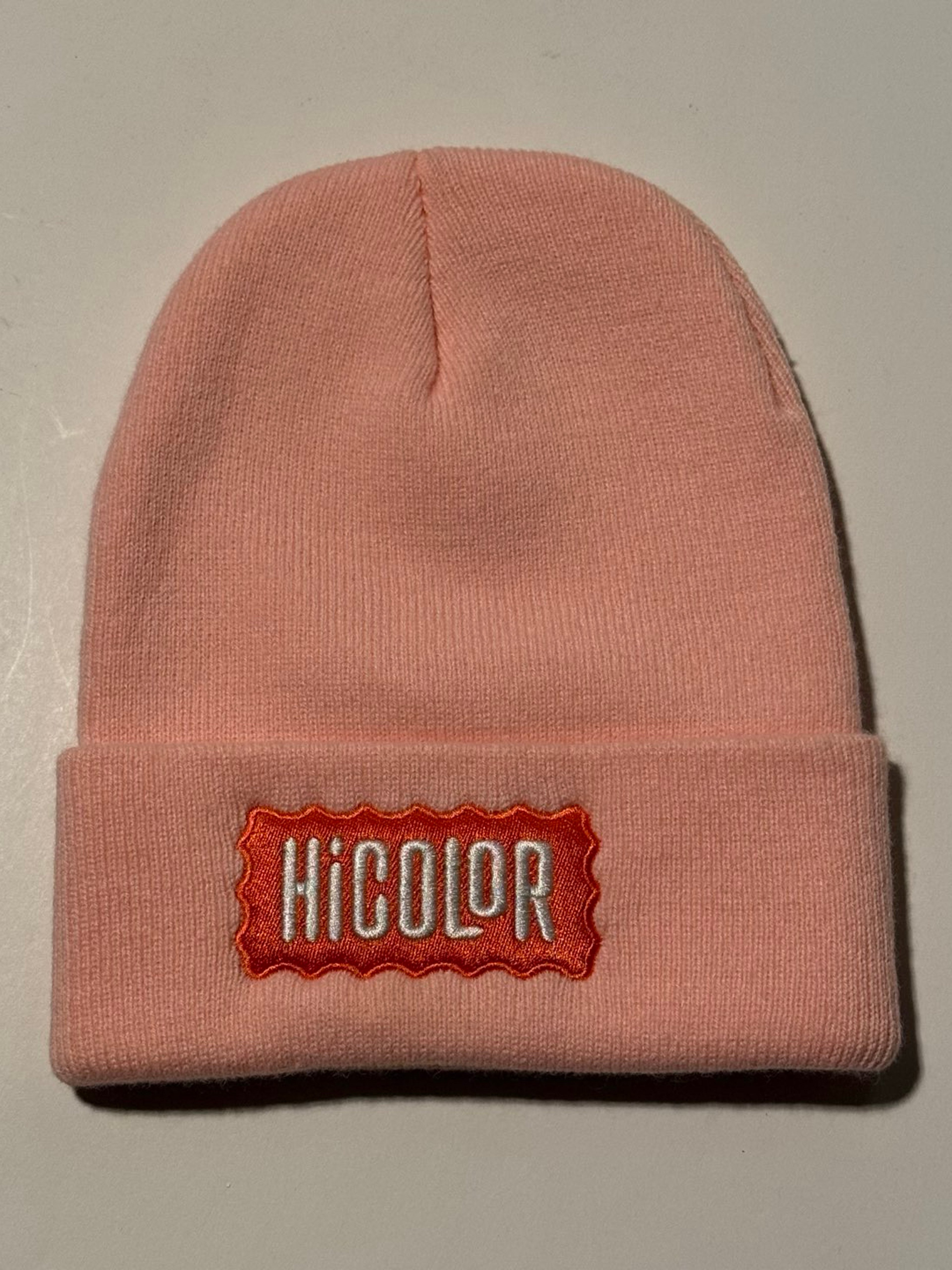 HiColor Brand Pink Beanie w/ Embroidered Logo image 0