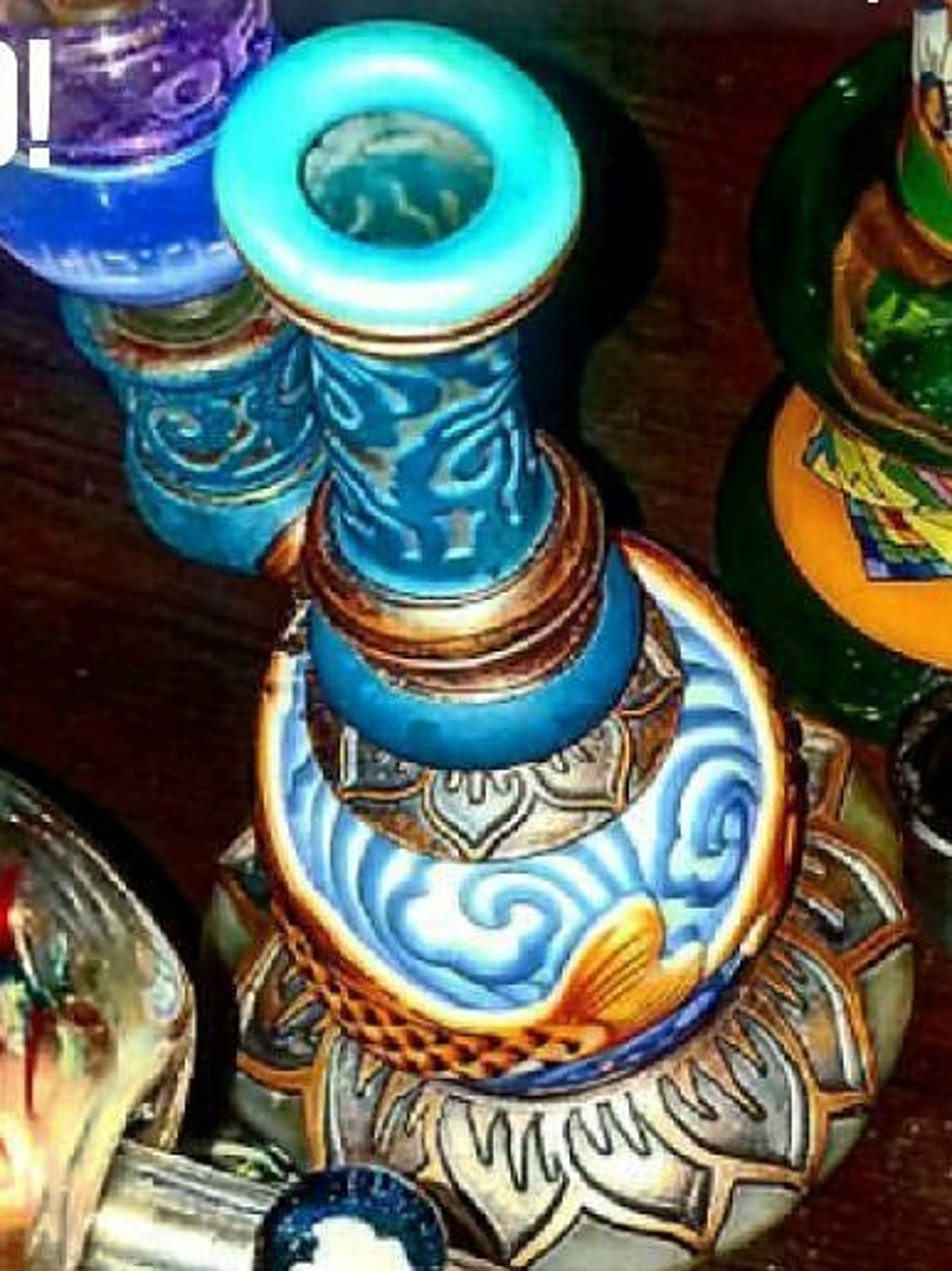 Preview pic of Ryan Fitt X Gabe Halliday - Lotus Flower / Koi Pond - Carved - Reactive - Copper Electroformed - One Of A Kind