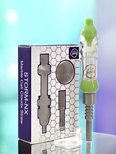 Preview pic of Cali CloudX 🍏 Mini Nectar Collector Straw NC-25 Storm-NX in Milky Green