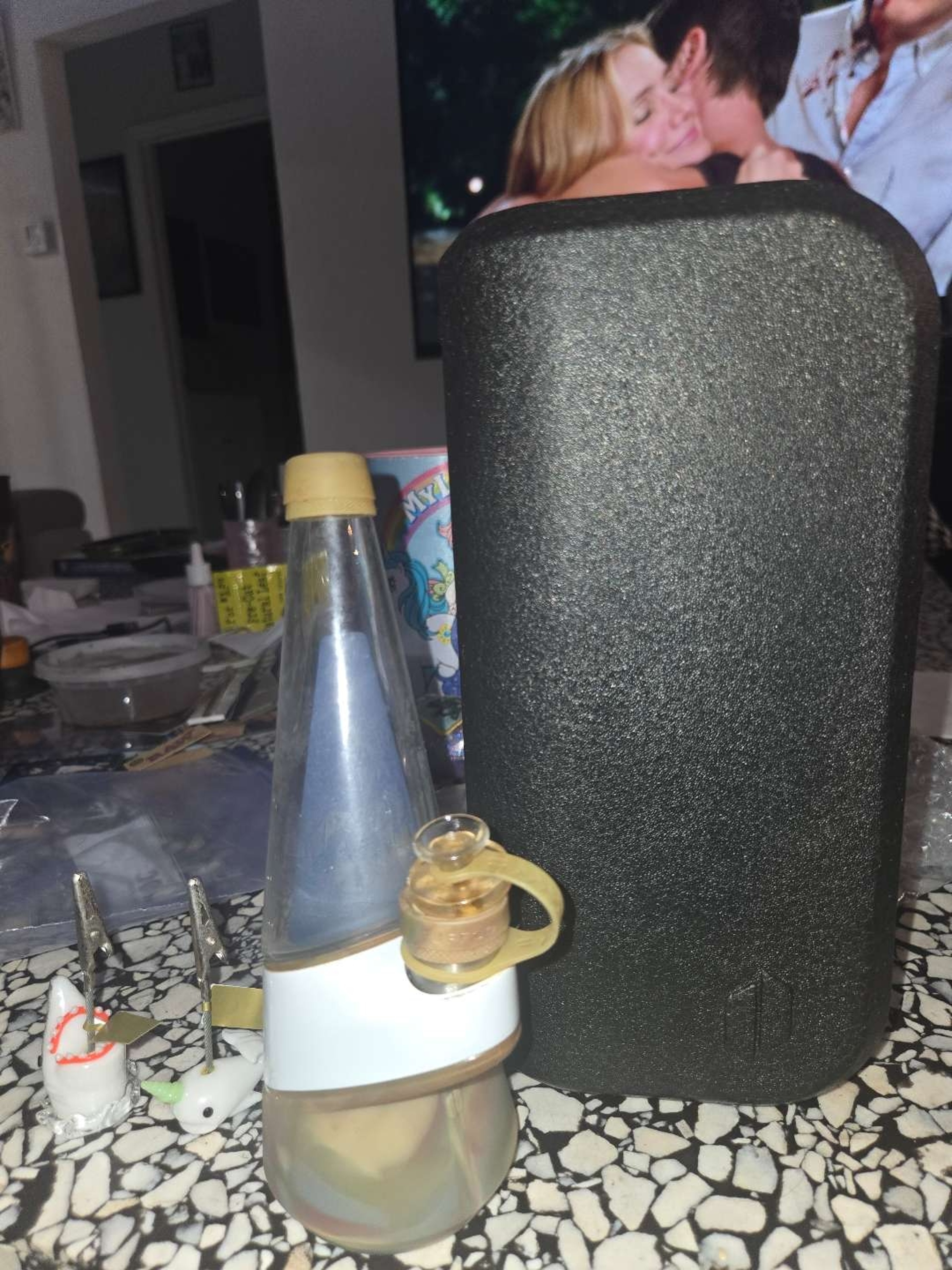 Preview pic of Puffco OG limited edition Luicd Lightning. With neon accessories no back pack