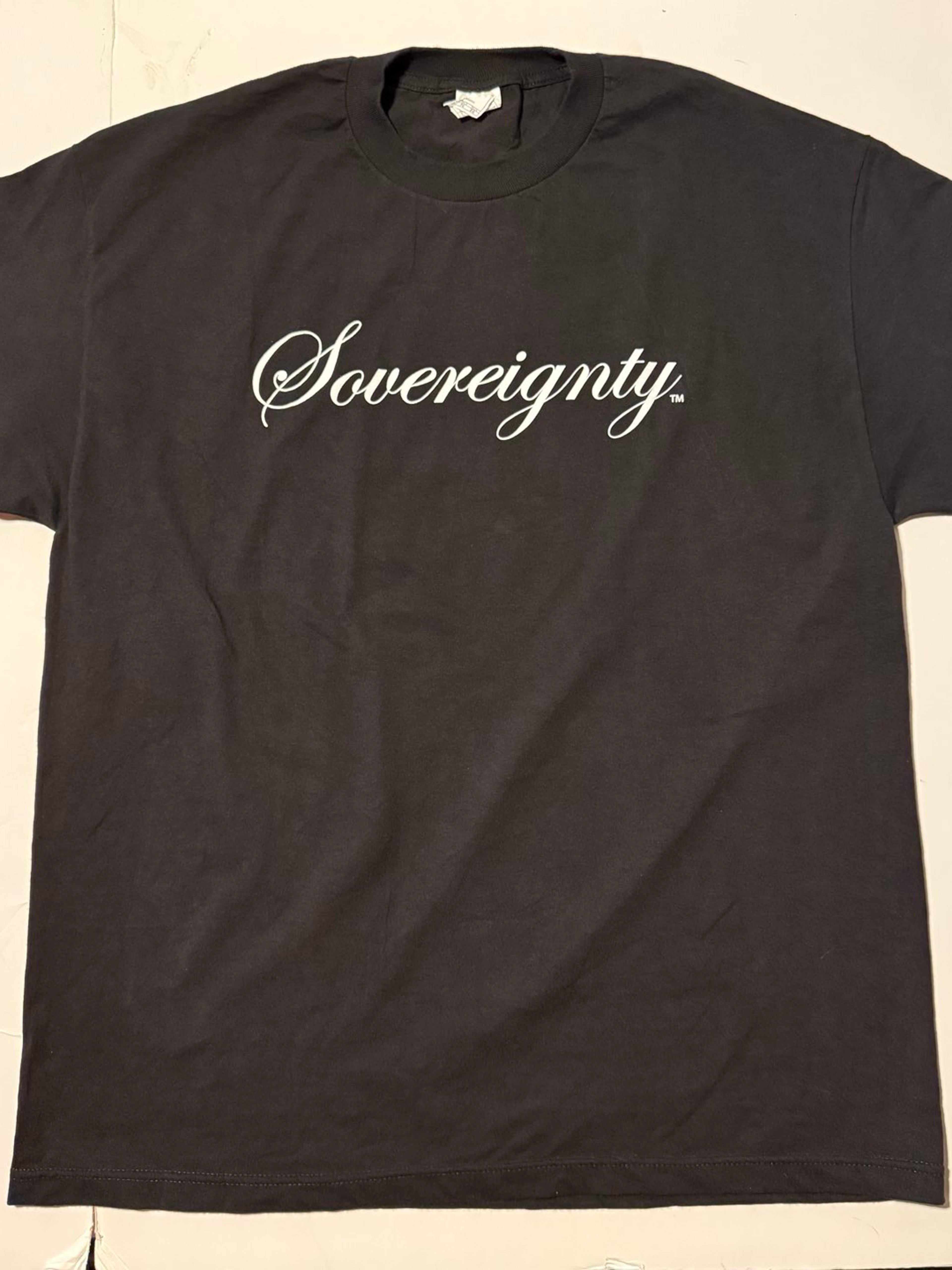 Preview pic of Sovereignty Glass XL Black Green Logo w/ Retti T-Shirt