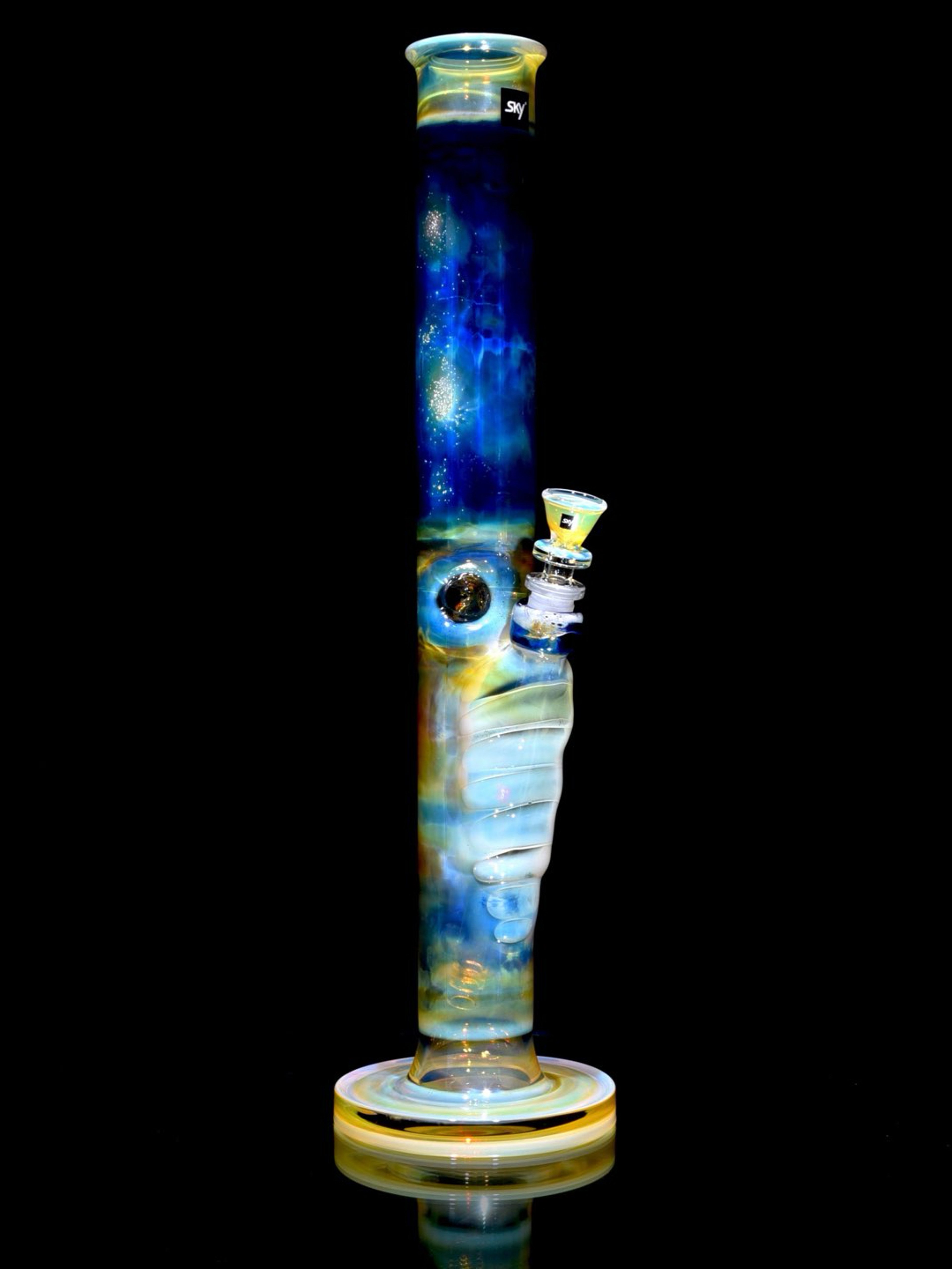 Sky Glass - Neptune - Fully-fumed Straight Tube w/ Removable slitted downstem - 14mm Female image 0