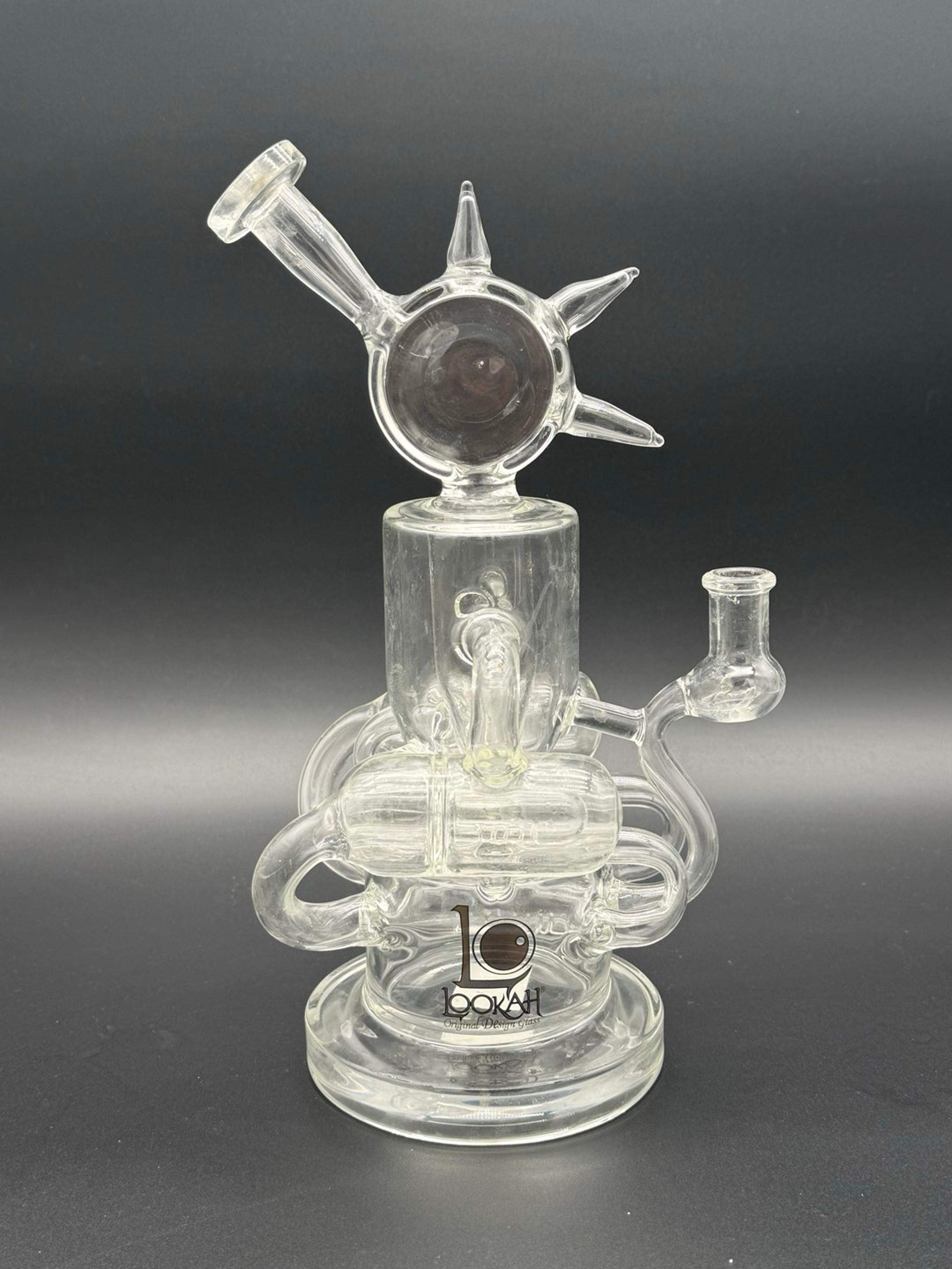 Preview pic of LOOKAH GLASS ROBOT CHICKEN RECYCLER WATER PIPE | 12"