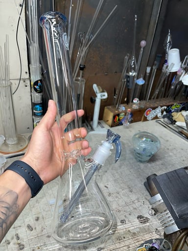 Preview pic of Blue dreamingo uv color, 44x16” tall, 14mm 3 holes slide