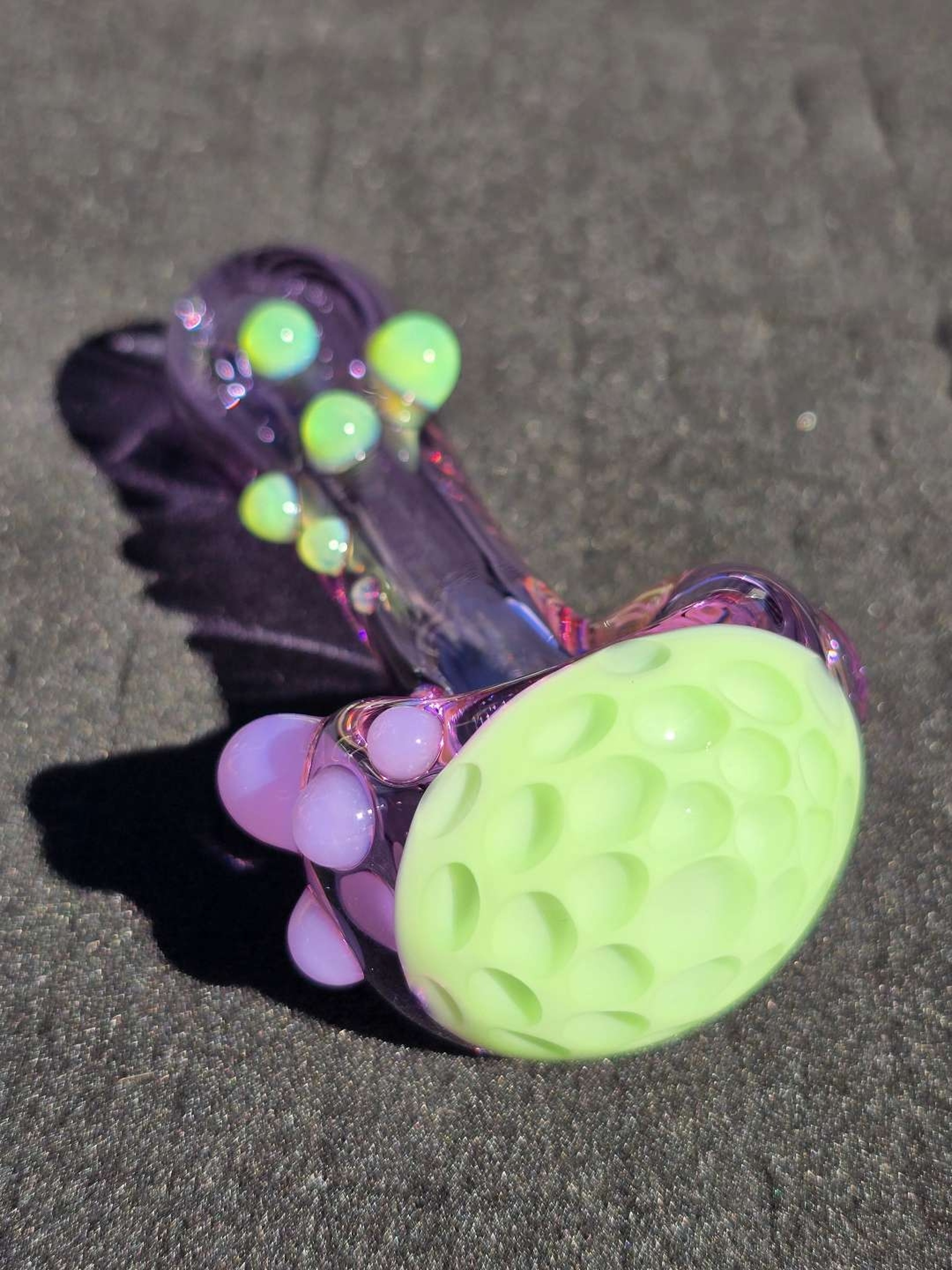 Preview pic of Clear Purple X Slyme Honeycomb Pipe
