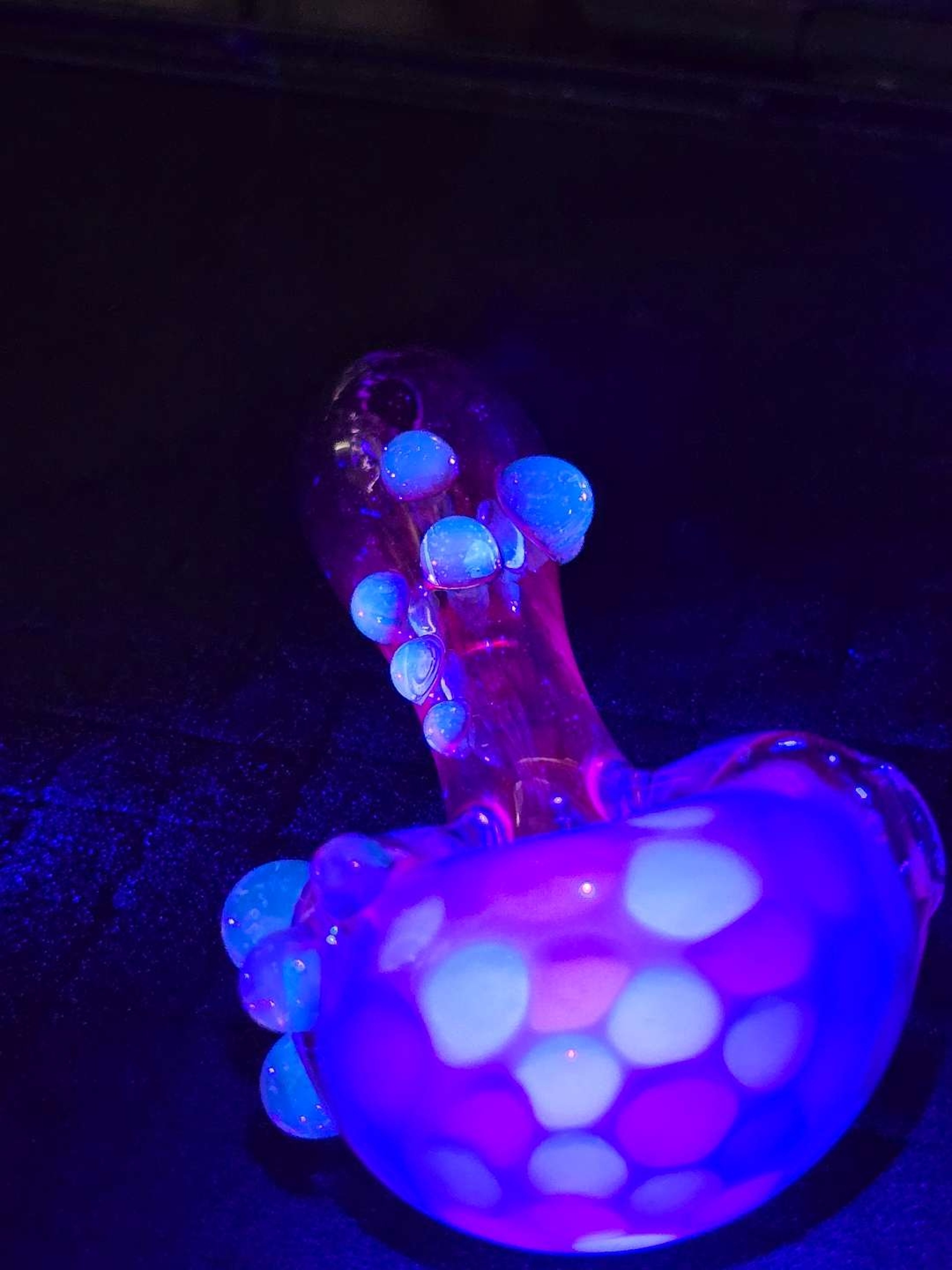 Clear Purple X Lucy UV Reactive Honeycomb Pipe image 0