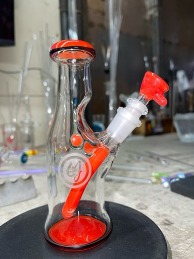 Preview pic of Hot sauce color, 6” tall and 10mm slide 1 hole,