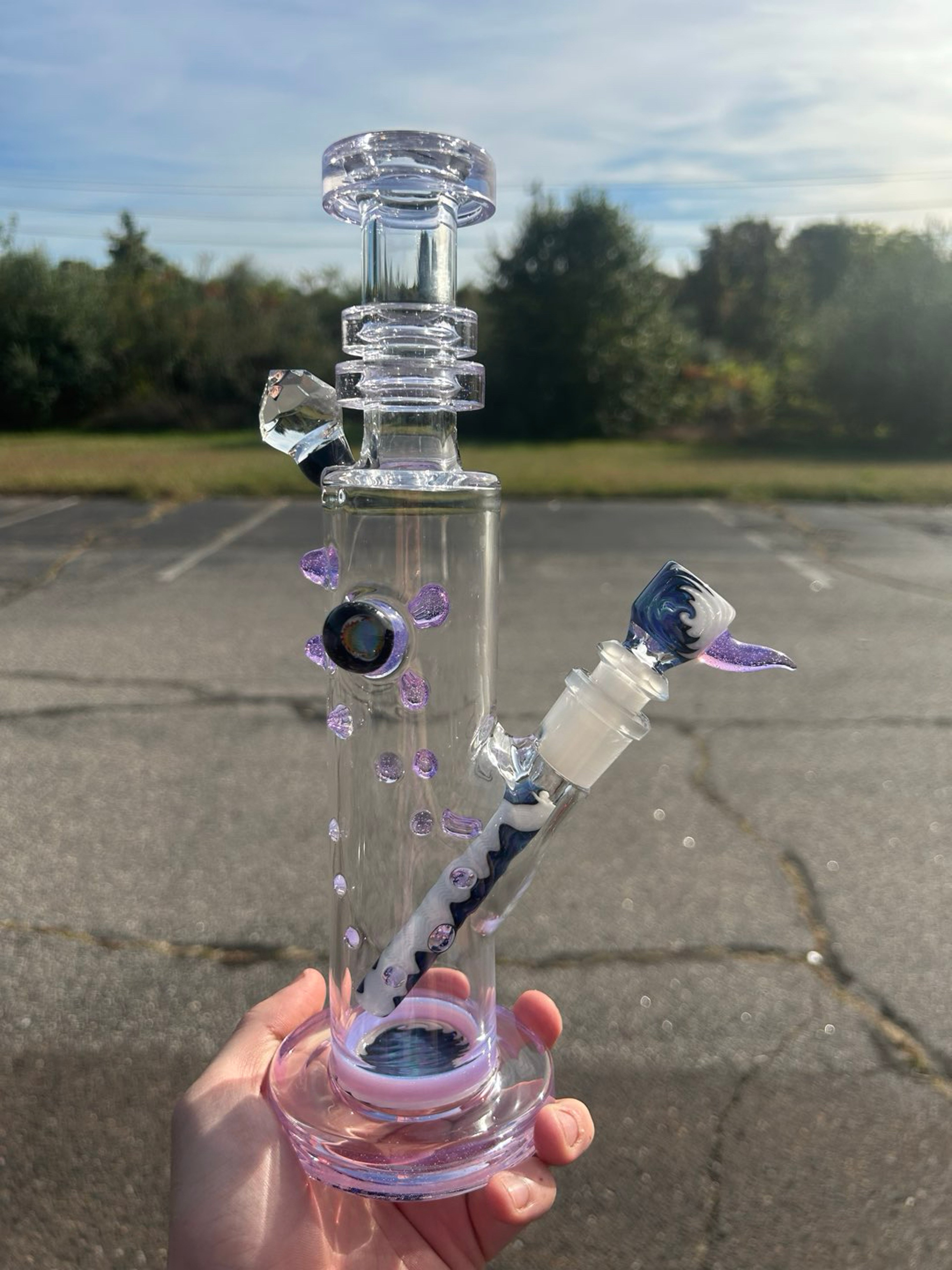 Chris Hubbard Set w/ Faceted Worked Downstem & Slide (make offer) image 0