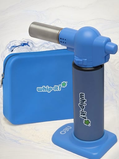 Preview pic of Whip-it! Neo Torch, Blue 💙🔥 Tabletop Adjustable Butane Torch with Silicone Carrying Case