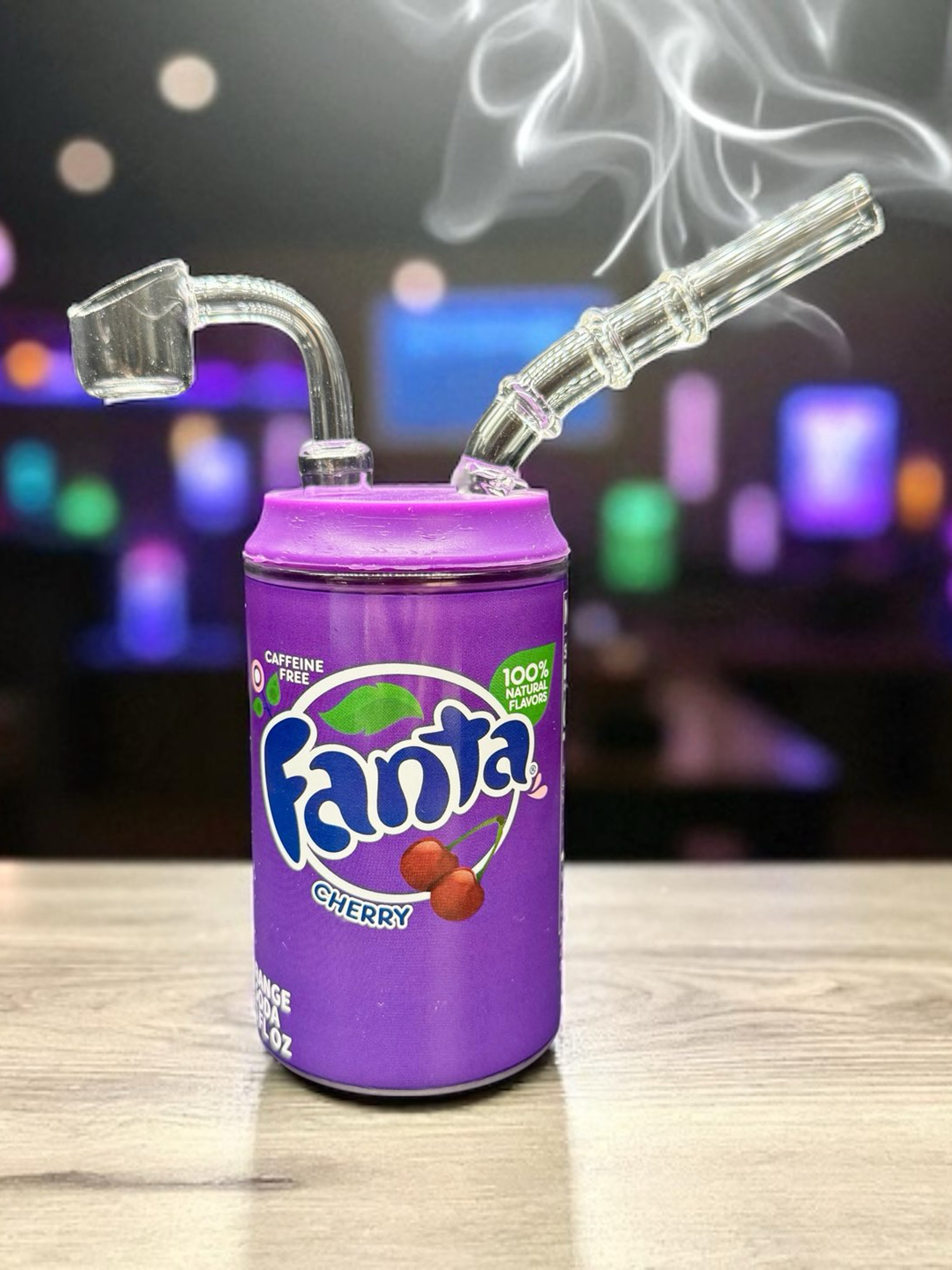 Fanta Cherry Can Dab Rig – 4.5” Compact Water Pipe with 14mm Quartz Banger image 0