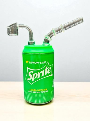 Preview pic of Sprite Can Dab Rig – 4.5” Mini Lemon-Lime Water Pipe with 14mm Quartz Banger