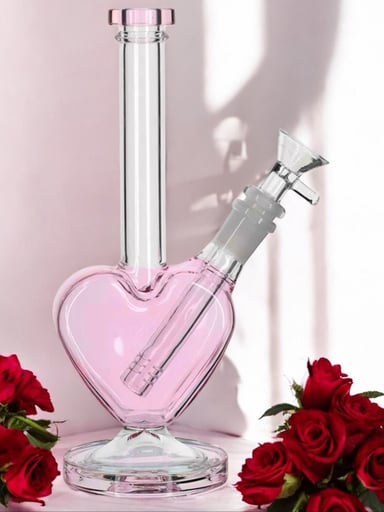 Preview pic of Pink Heart 💗 Shaped Percolator Bong
