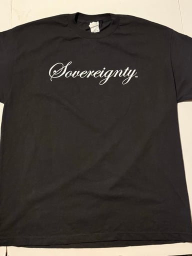 Preview pic of Sovereignty Glass XL Black Green Logo w/ Retti T-Shirt