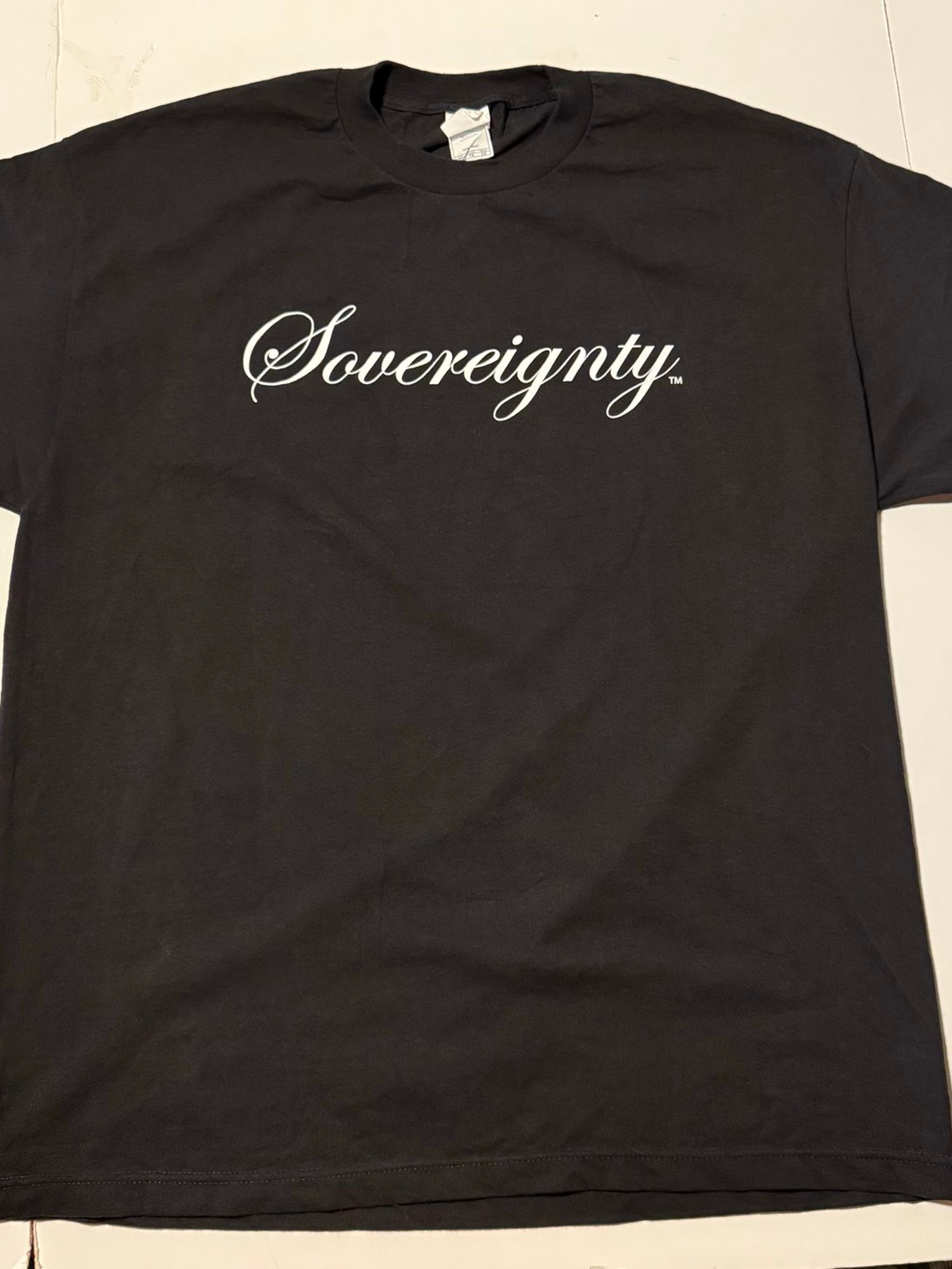 Preview pic of Sovereignty Glass XL Black Green Logo w/ Retti T-Shirt