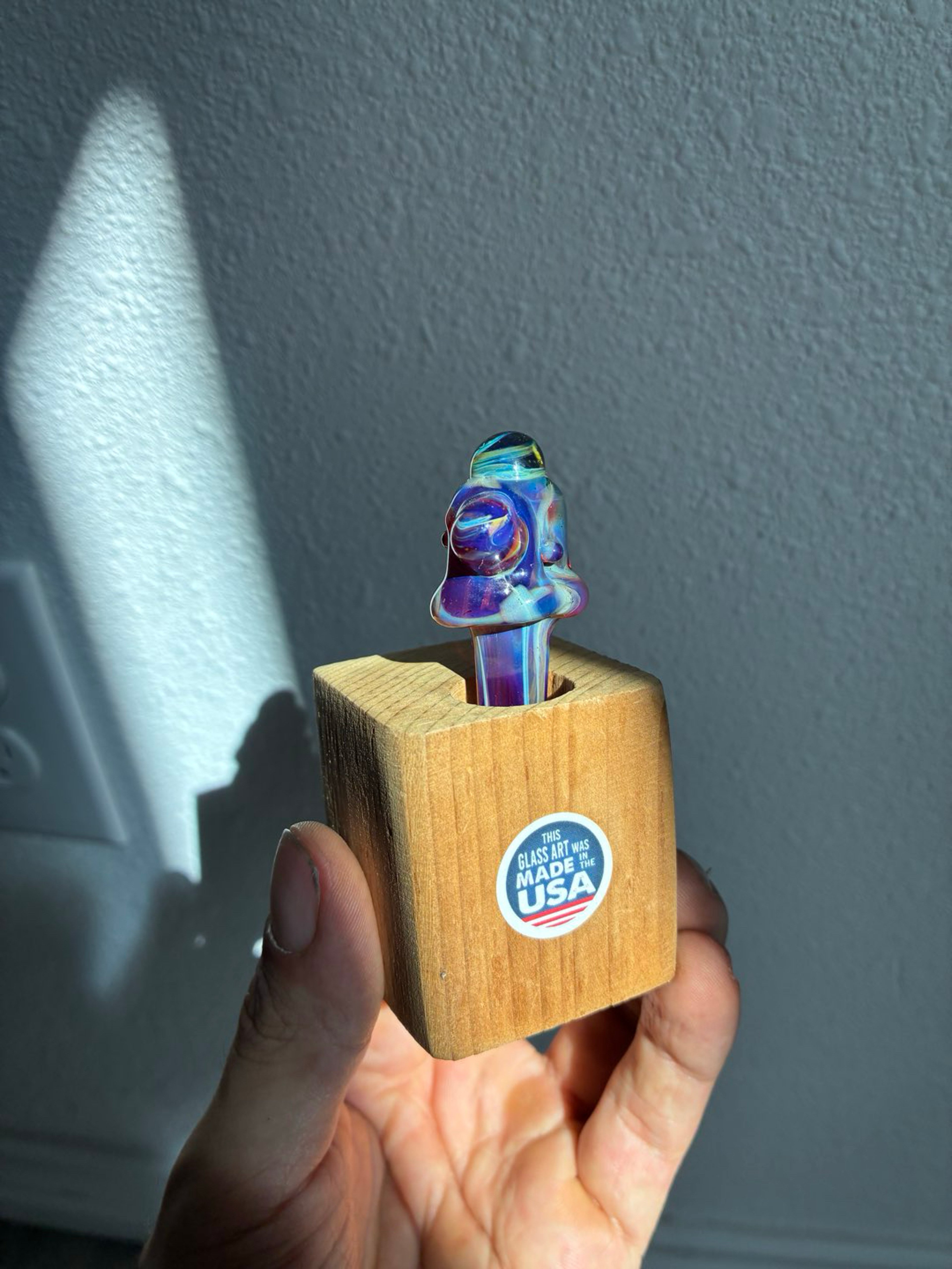 Amber Purple Poker/Dabber with stand (by atreyuglass)🔥 image 0