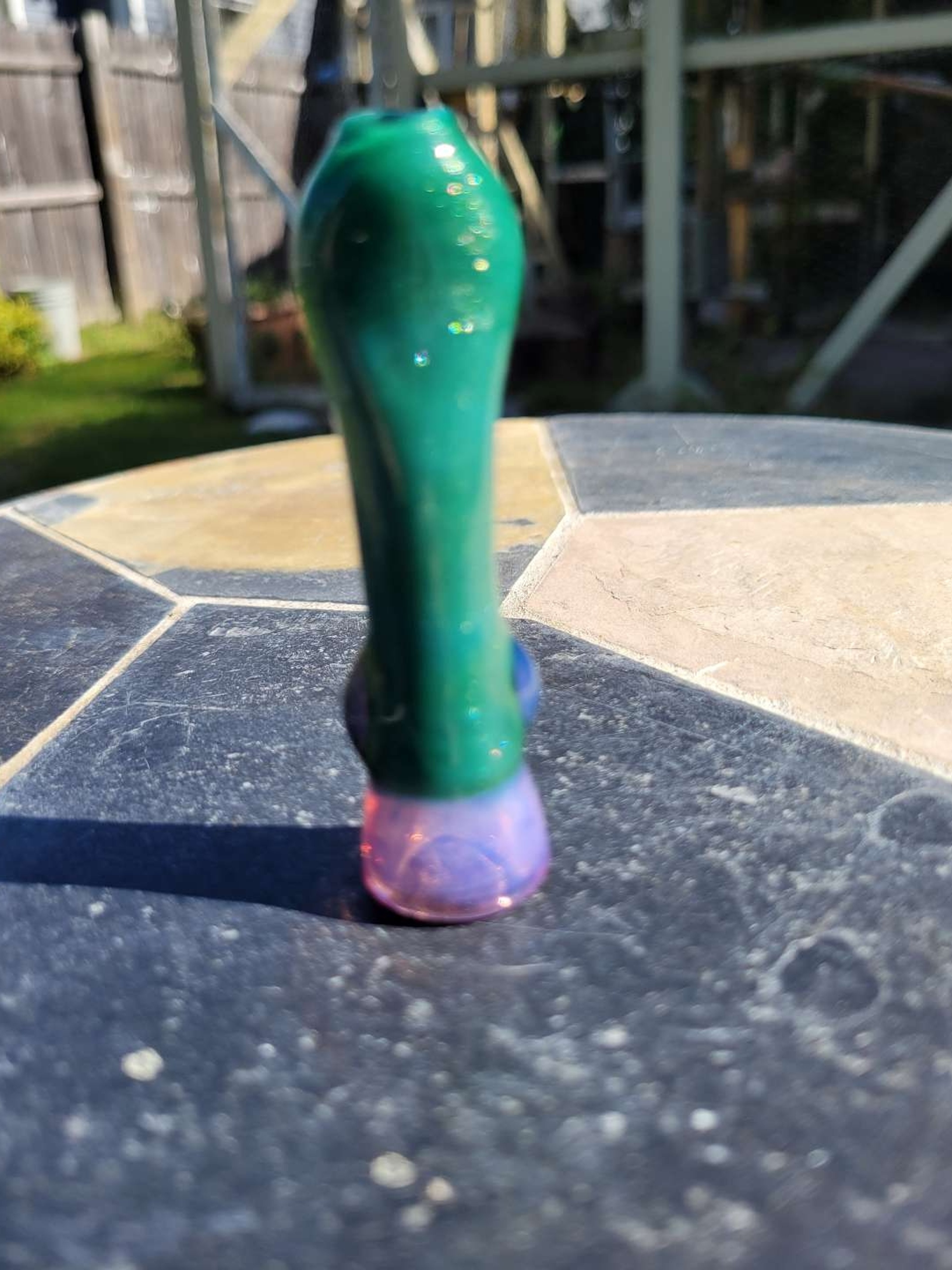 Preview pic of Sparkly aqua chillum karmaline bowl