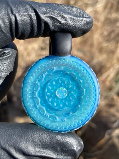 Preview pic of Carved Glass Pendant with Opal