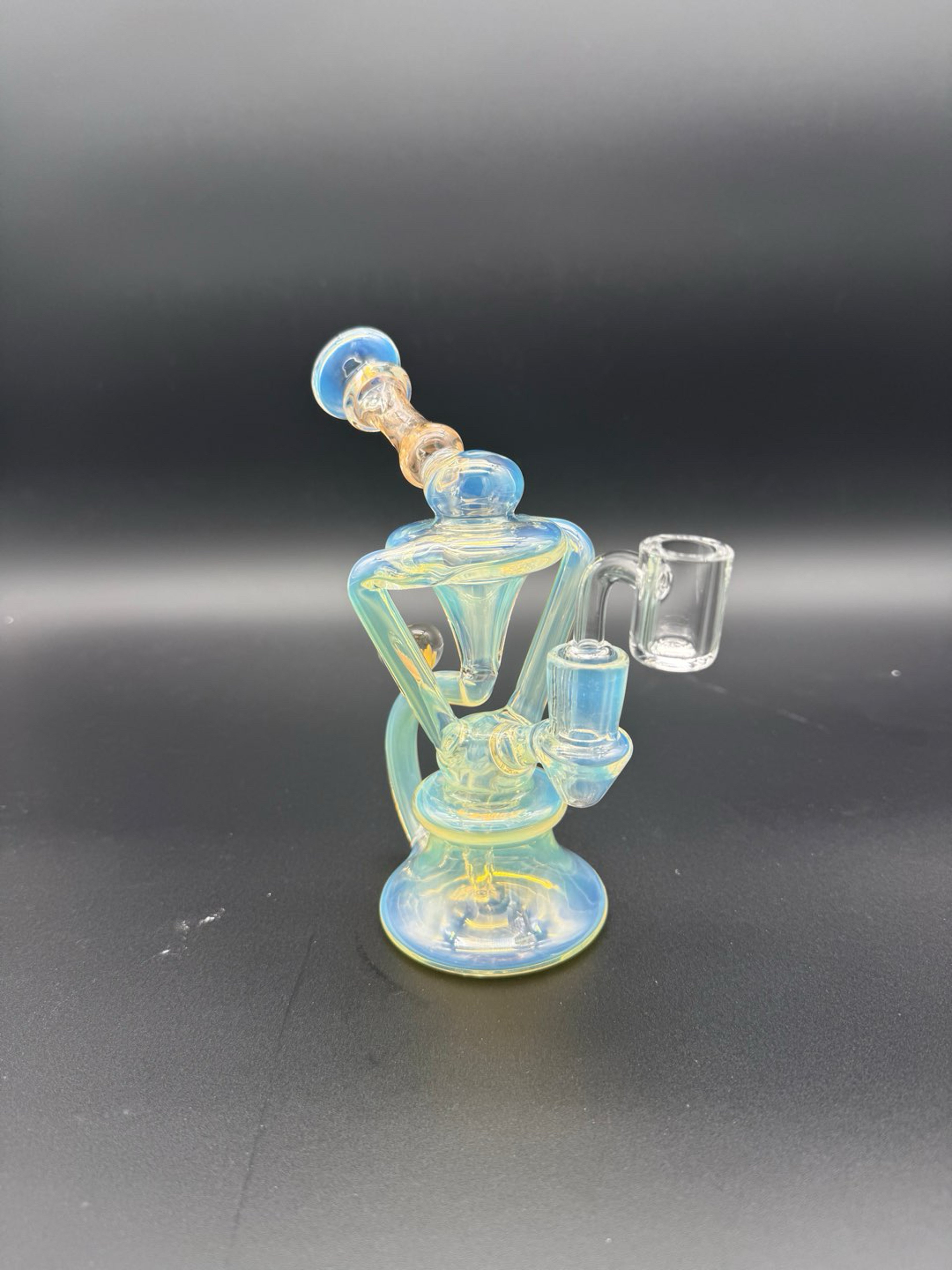 Preview pic of 8” Phoenix Star Silver Fumed Recycler Dab Rig