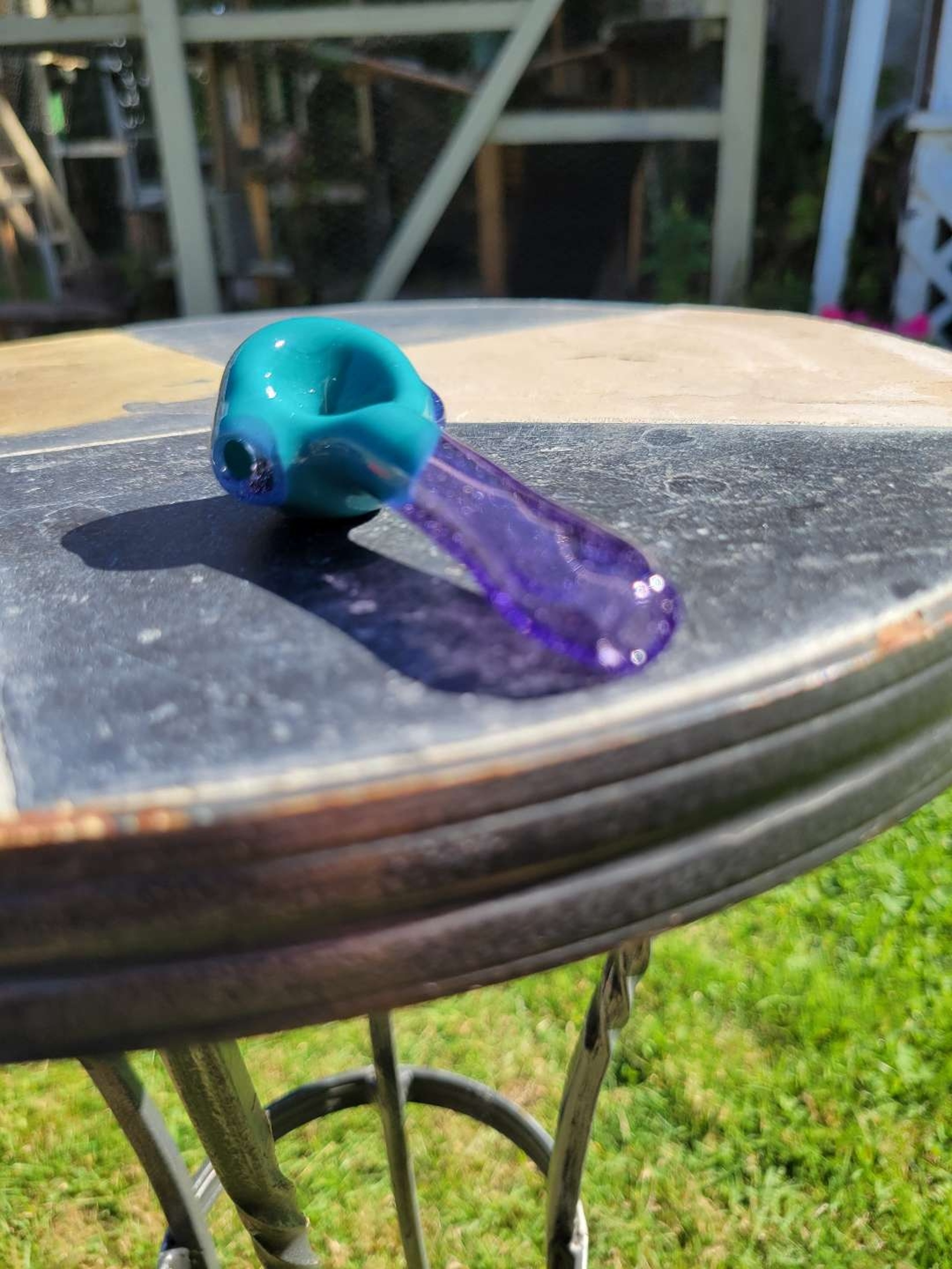 Purple lollipop and opaque aqua spoon image 0