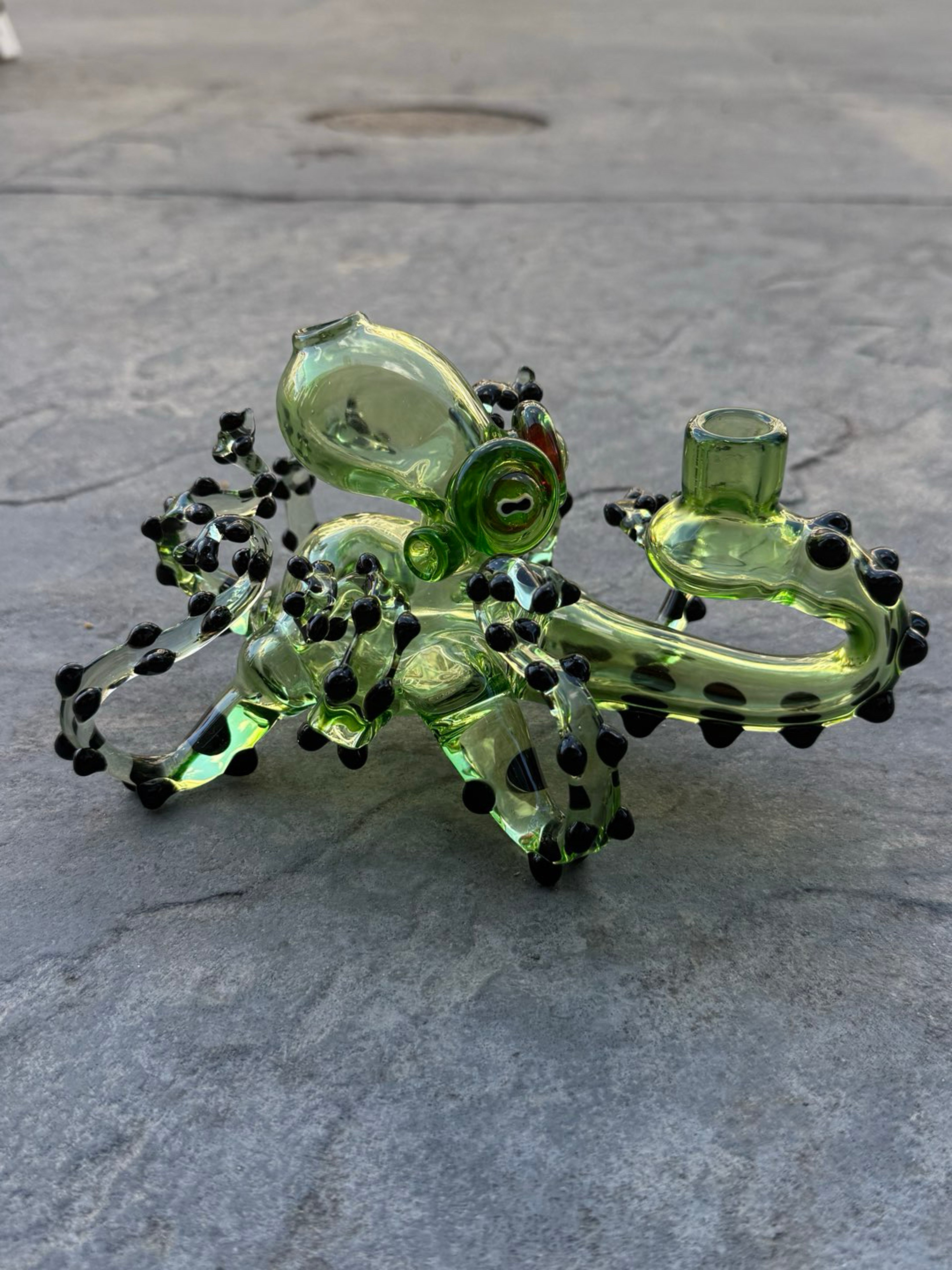 Green Octopus By Pacini Glass image 0