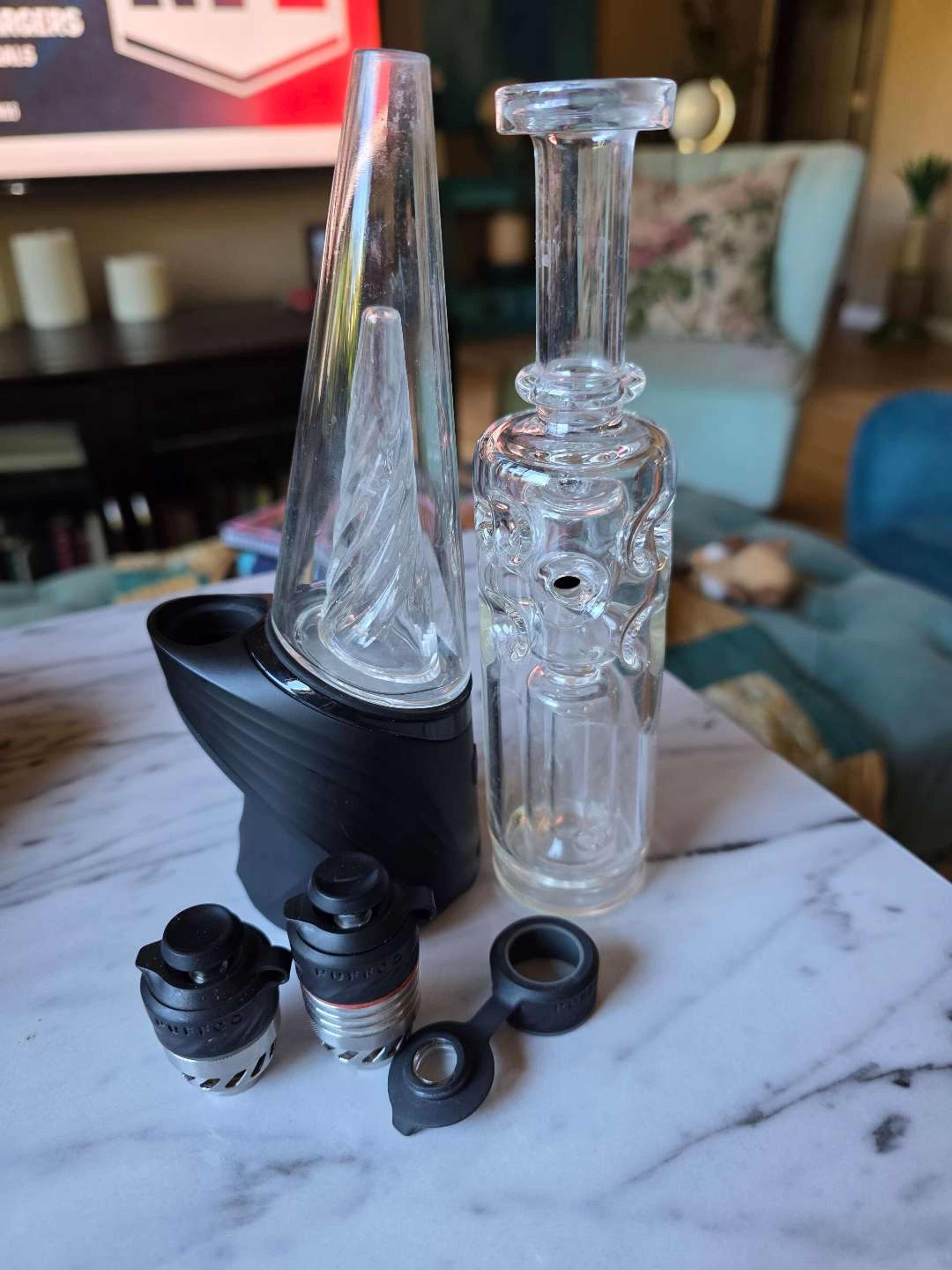 Brand new Puffco Peak Pro V2 3DXL warranty base, used chambers and glass image 0