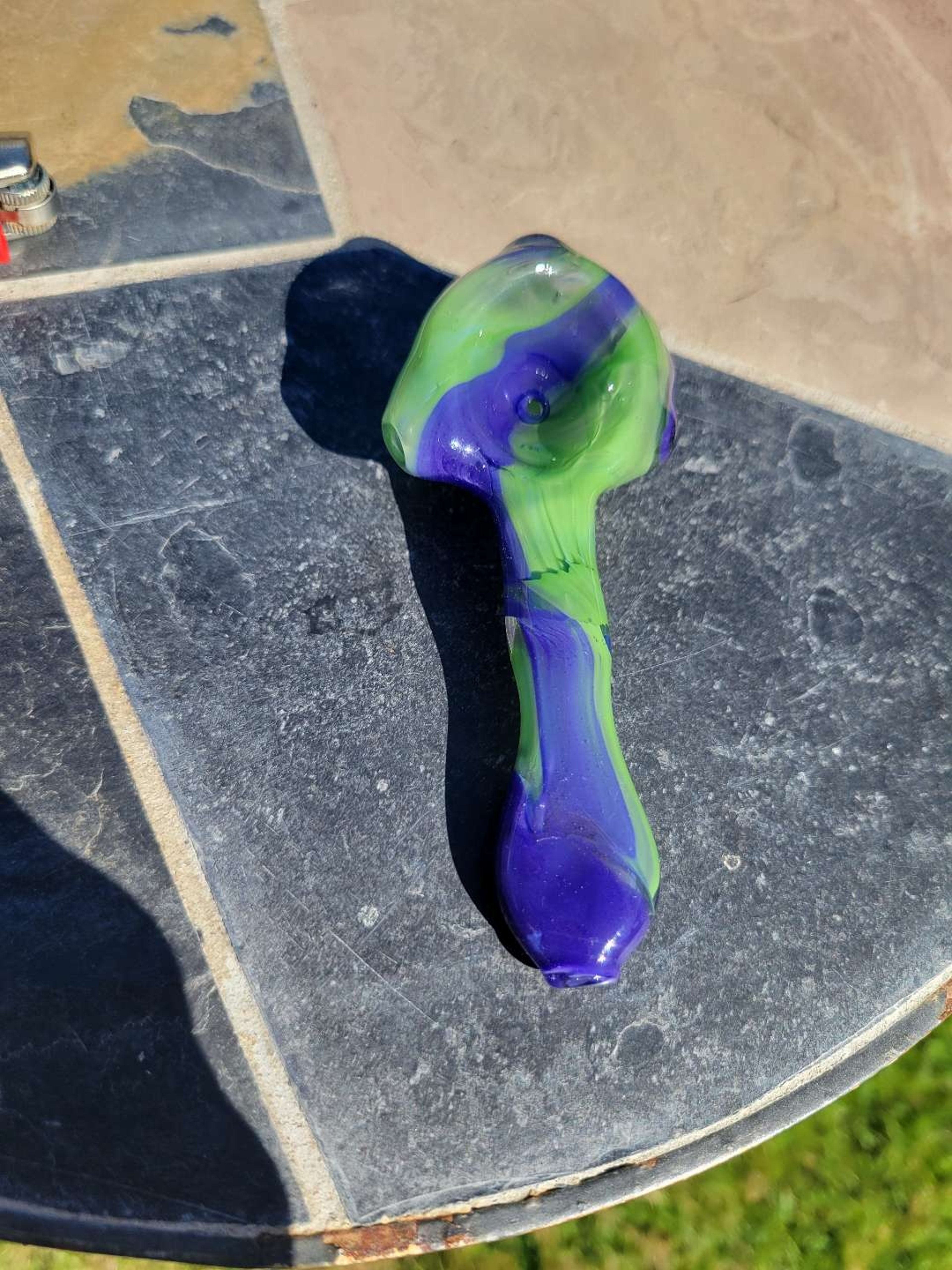 Purple urple and jade green spoon image 0