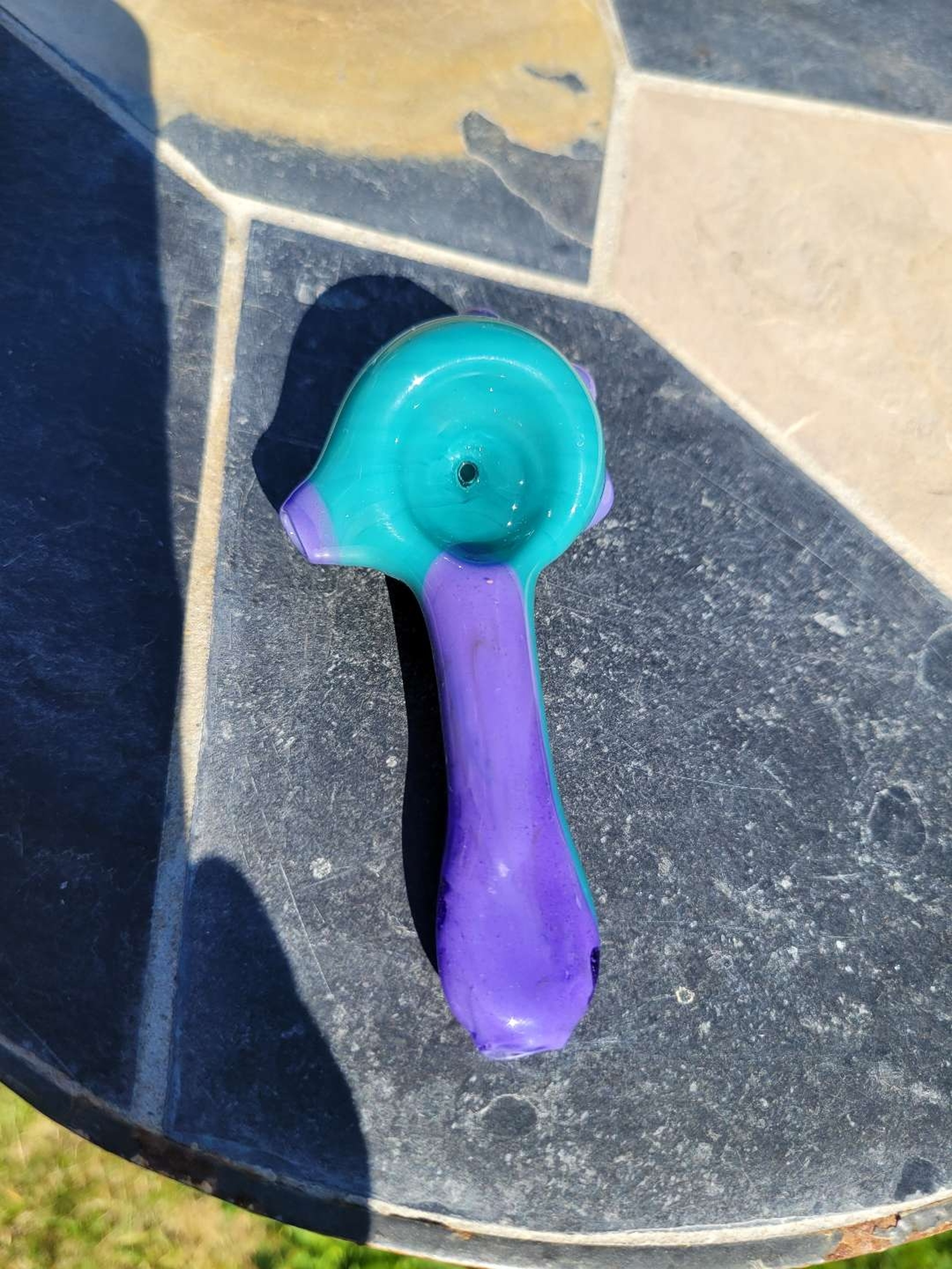 Purple urple and opaque aqua spoon image 0