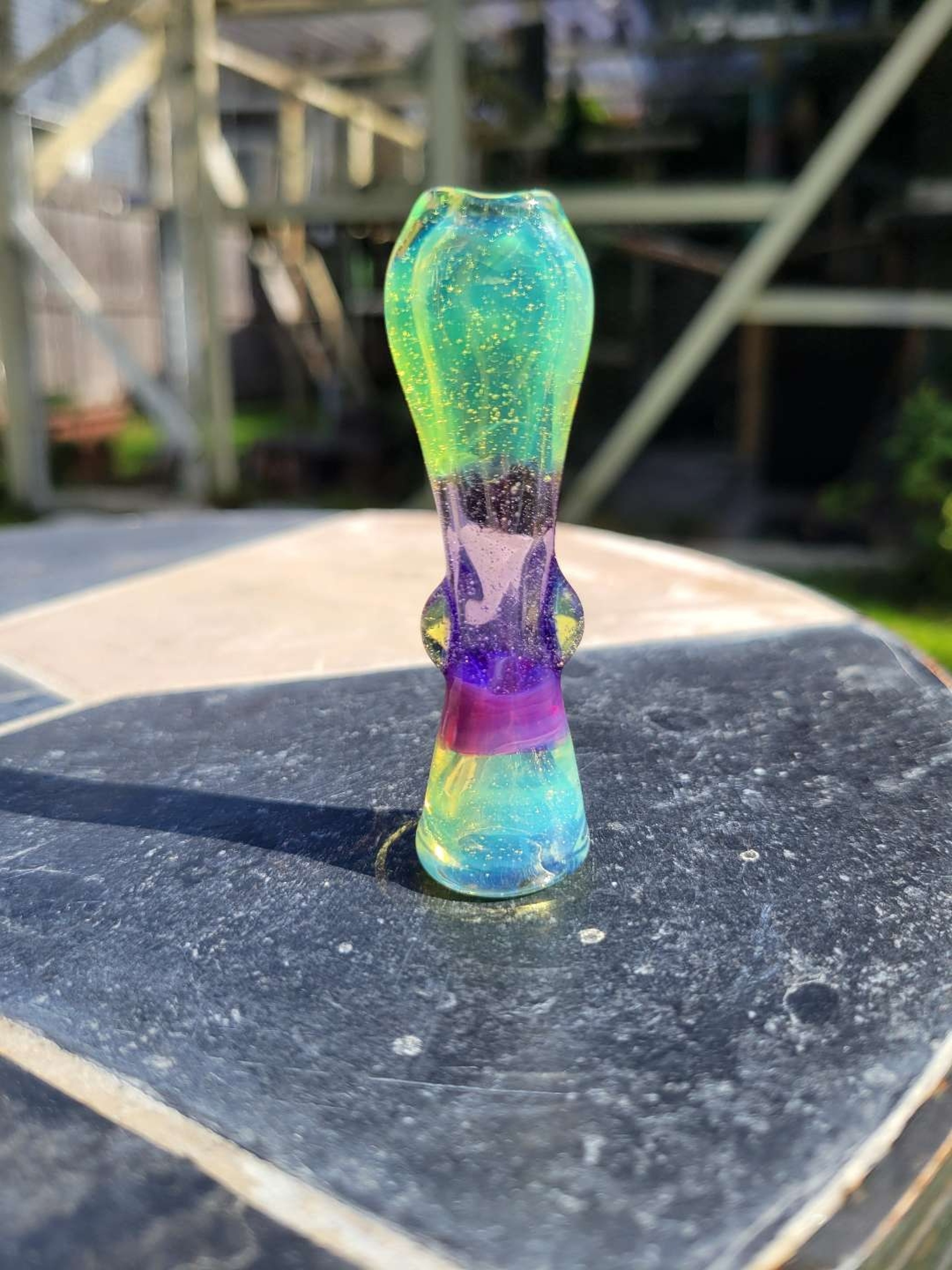 Purple and green chillum image 0