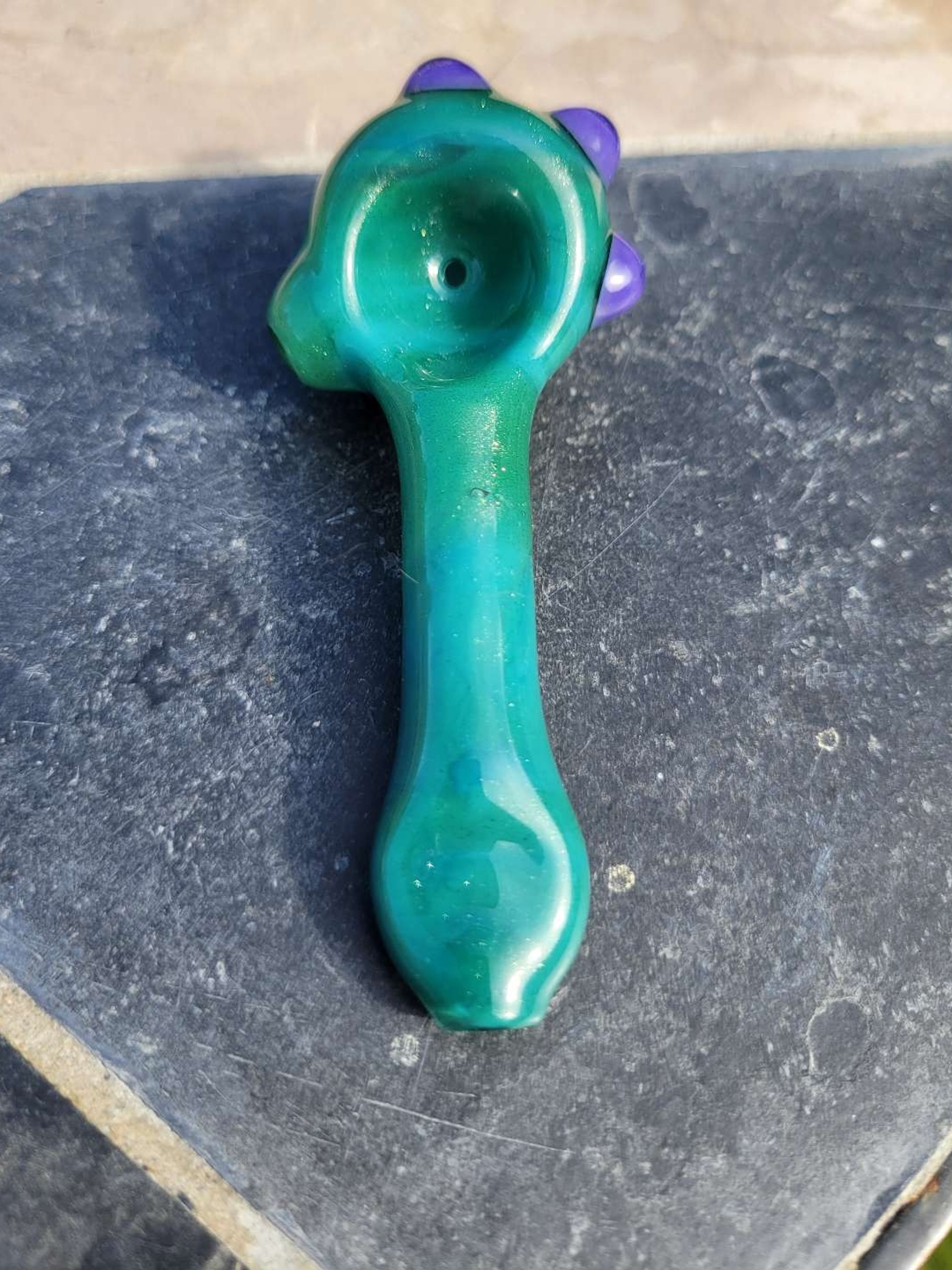Sparkly aqua and purple spoon image 0