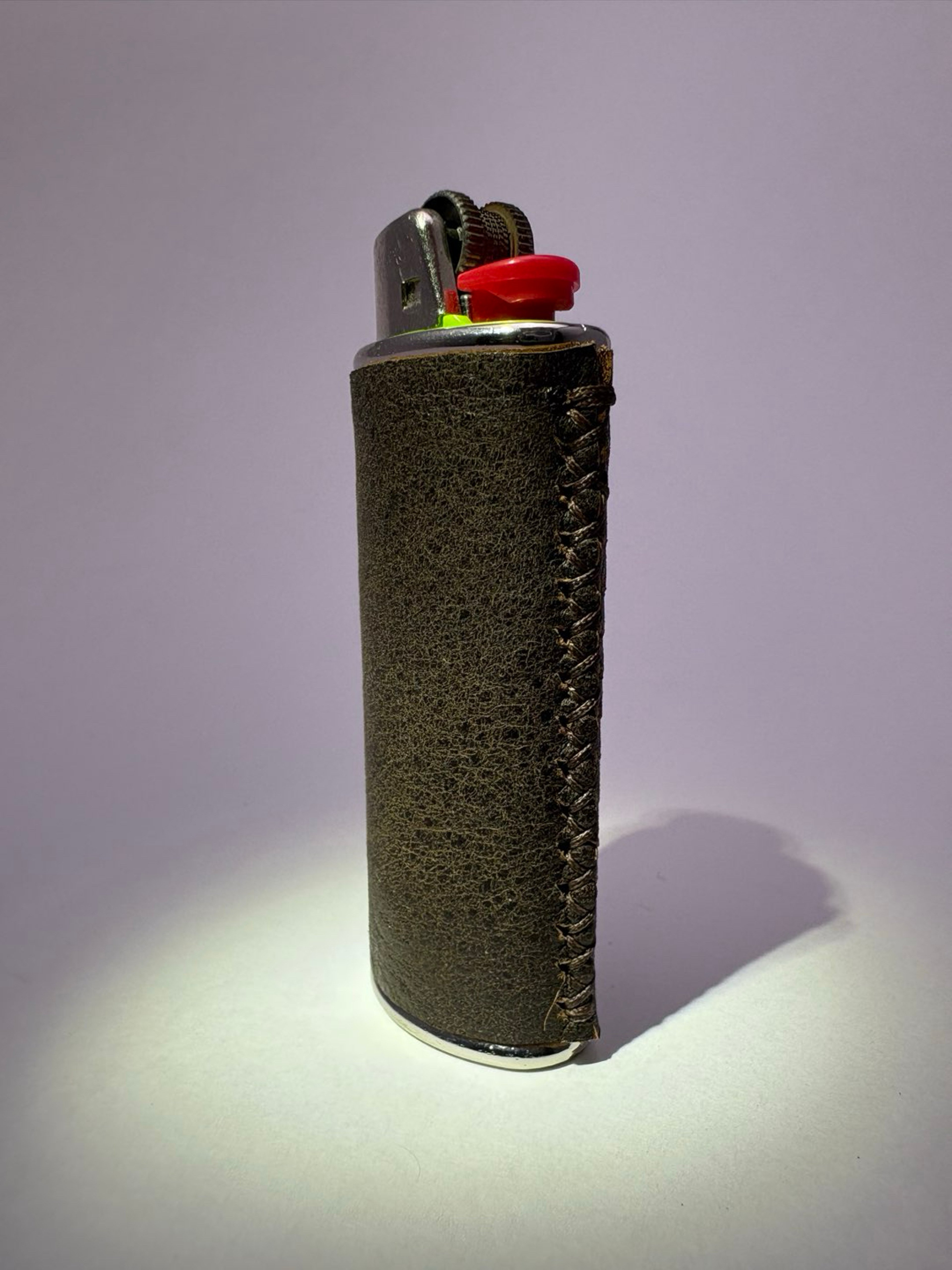 Preview pic of Dark Brown Leather Lighter Sleeve