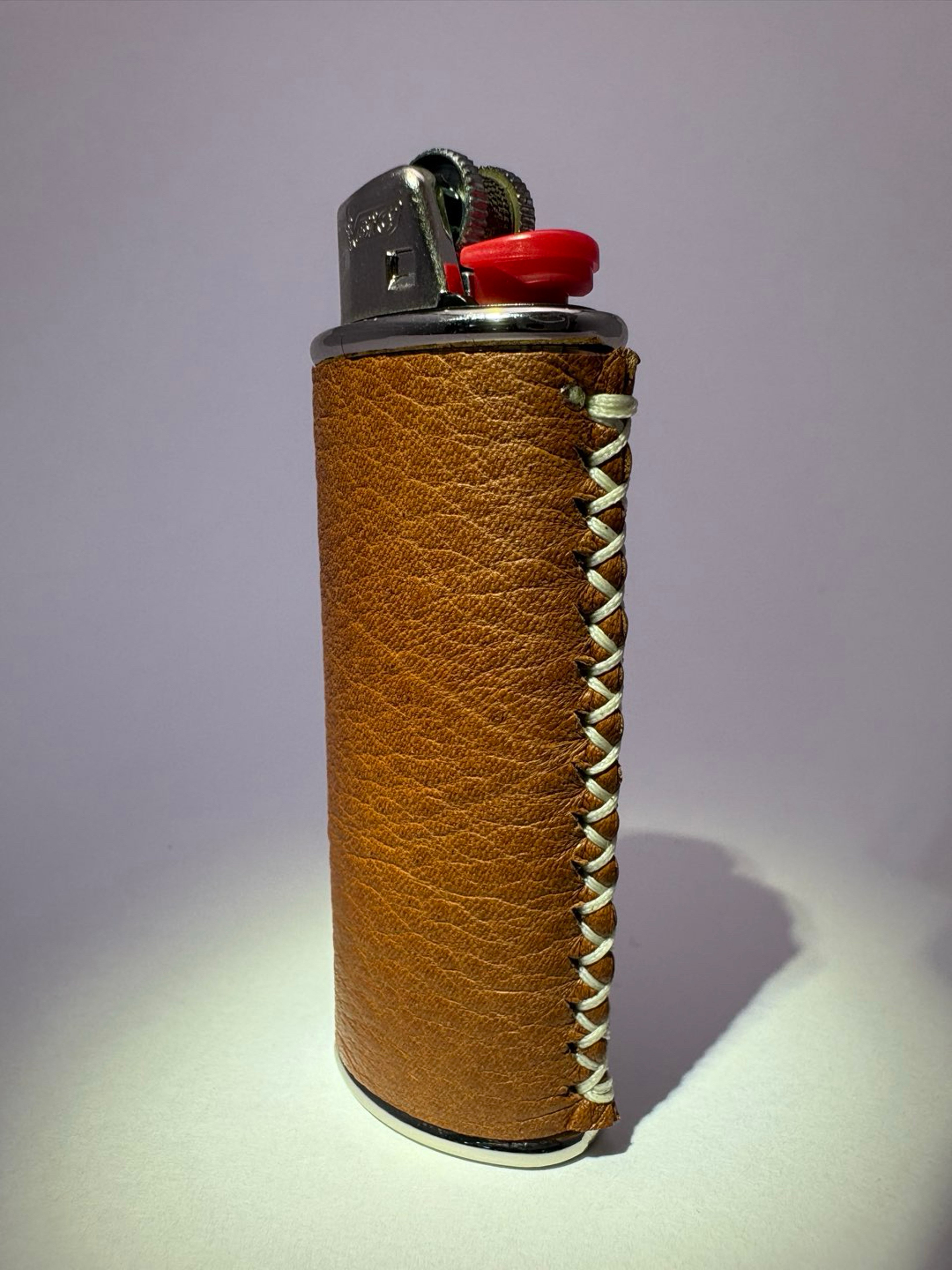 Preview pic of Red Brown Leather Lighter Sleeve