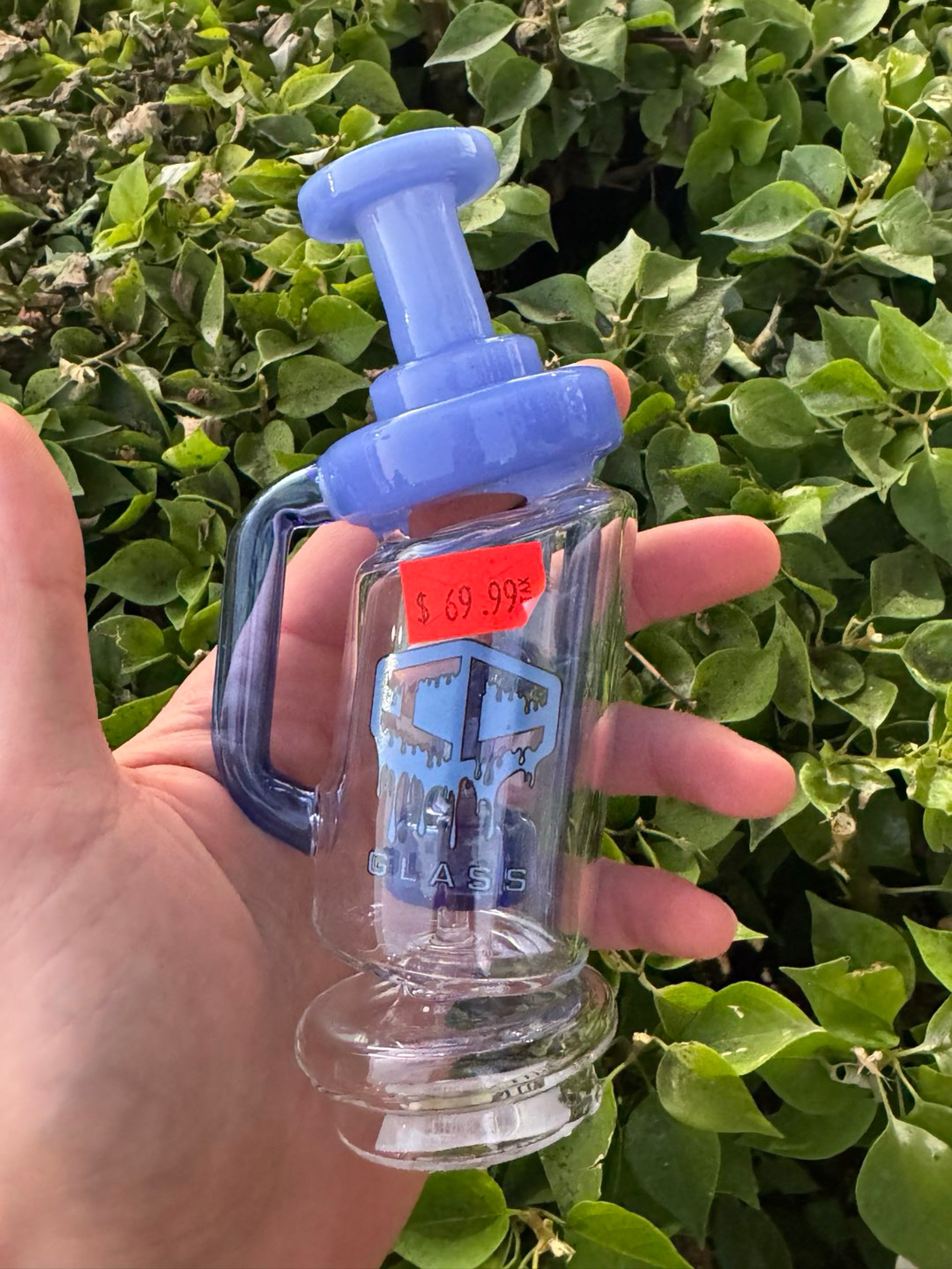 Ic glass puffco recycler attachment blue image 0