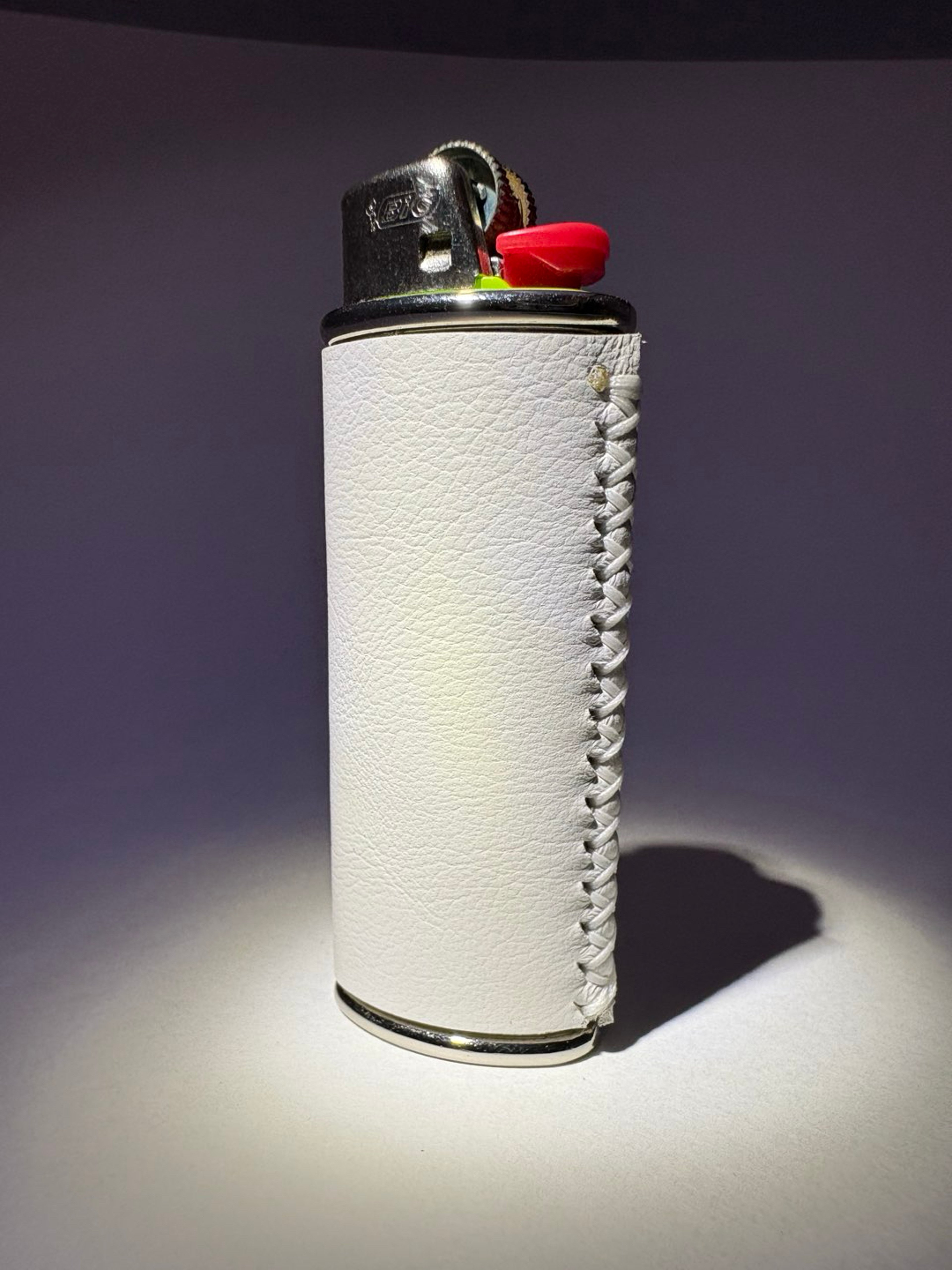 Preview pic of White Leather Lighter Sleeve