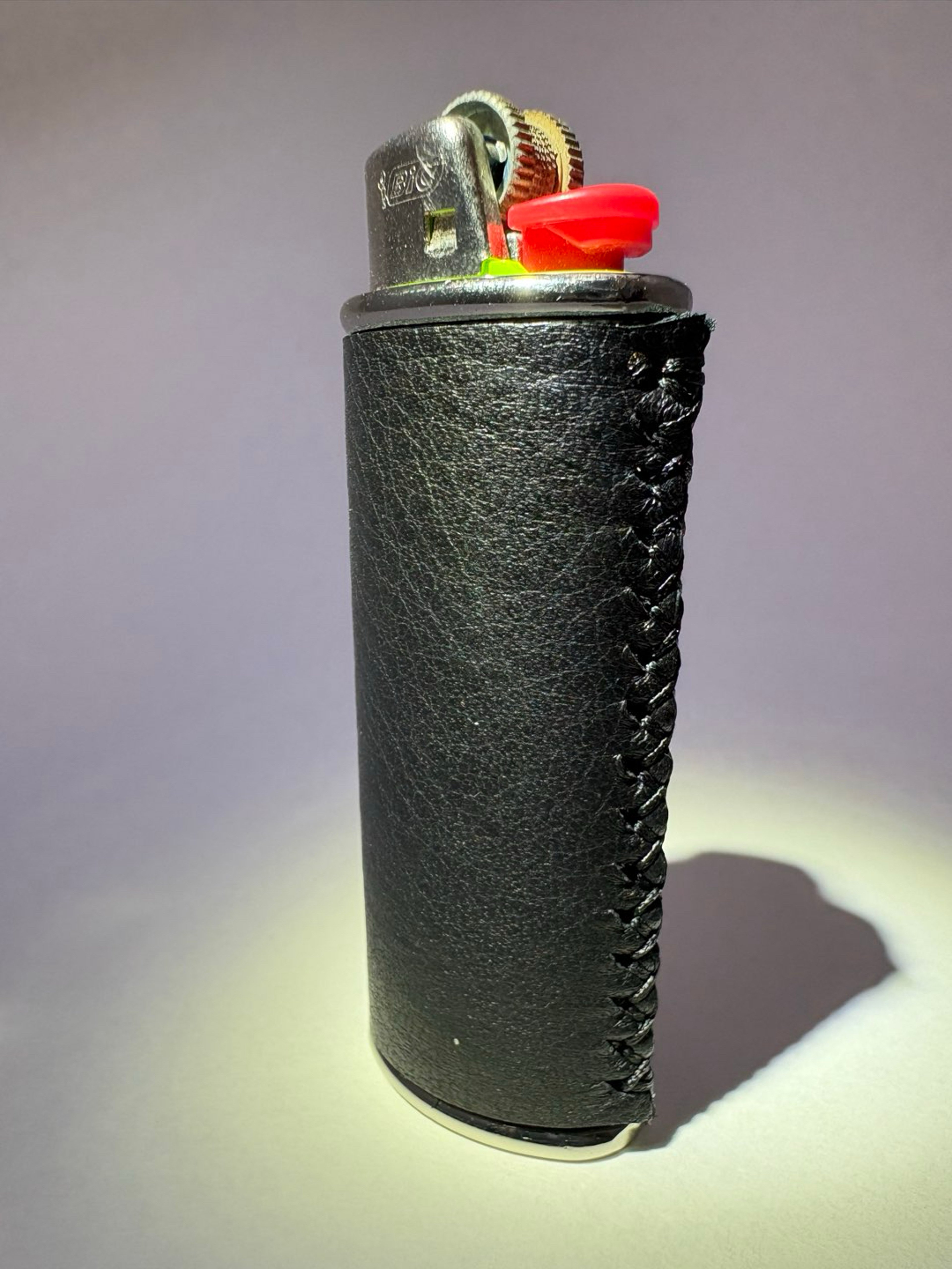 Preview pic of Black Leather Lighter Sleeve