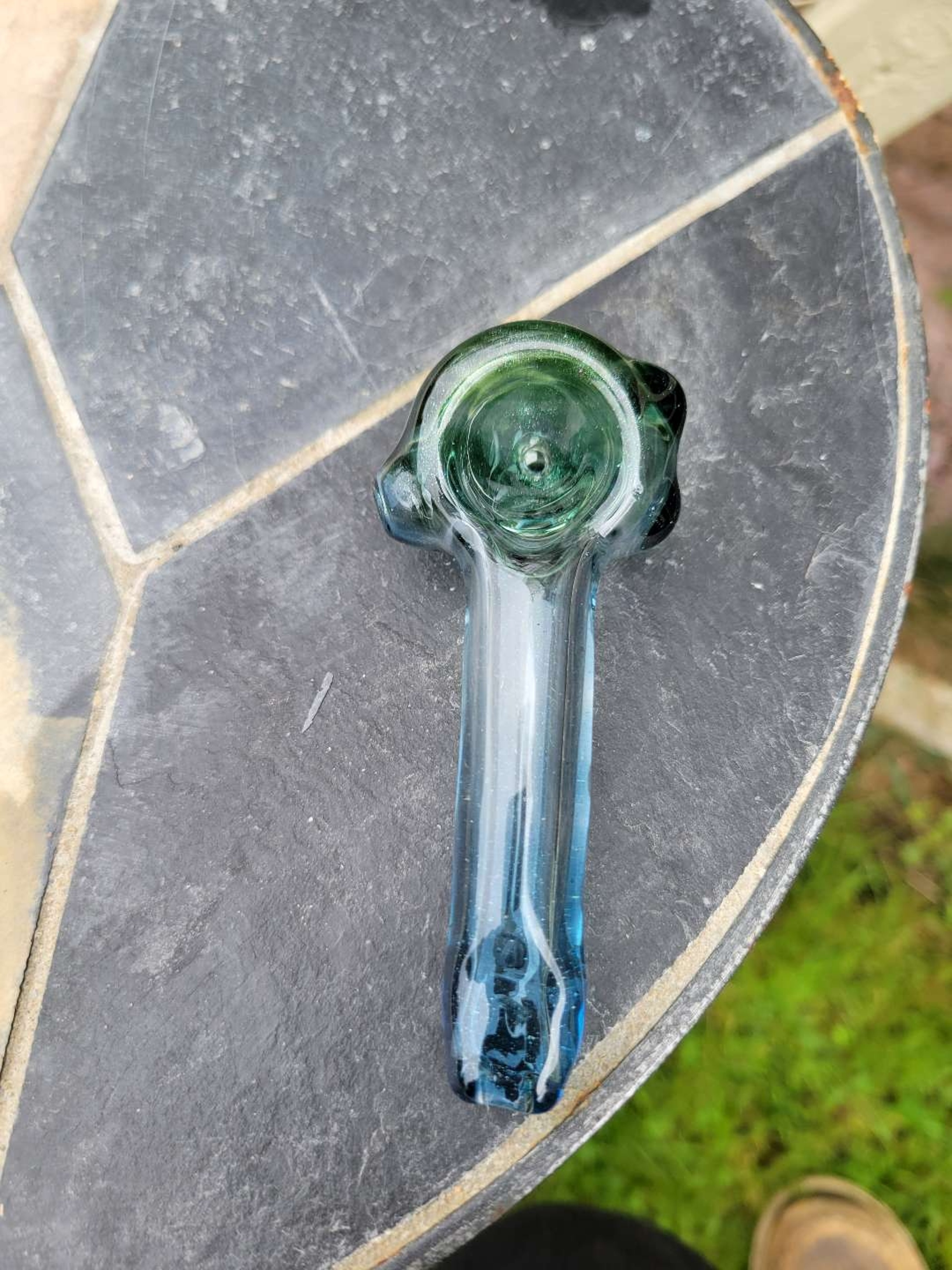 Blue stardust spoon with green stardust cap image 0